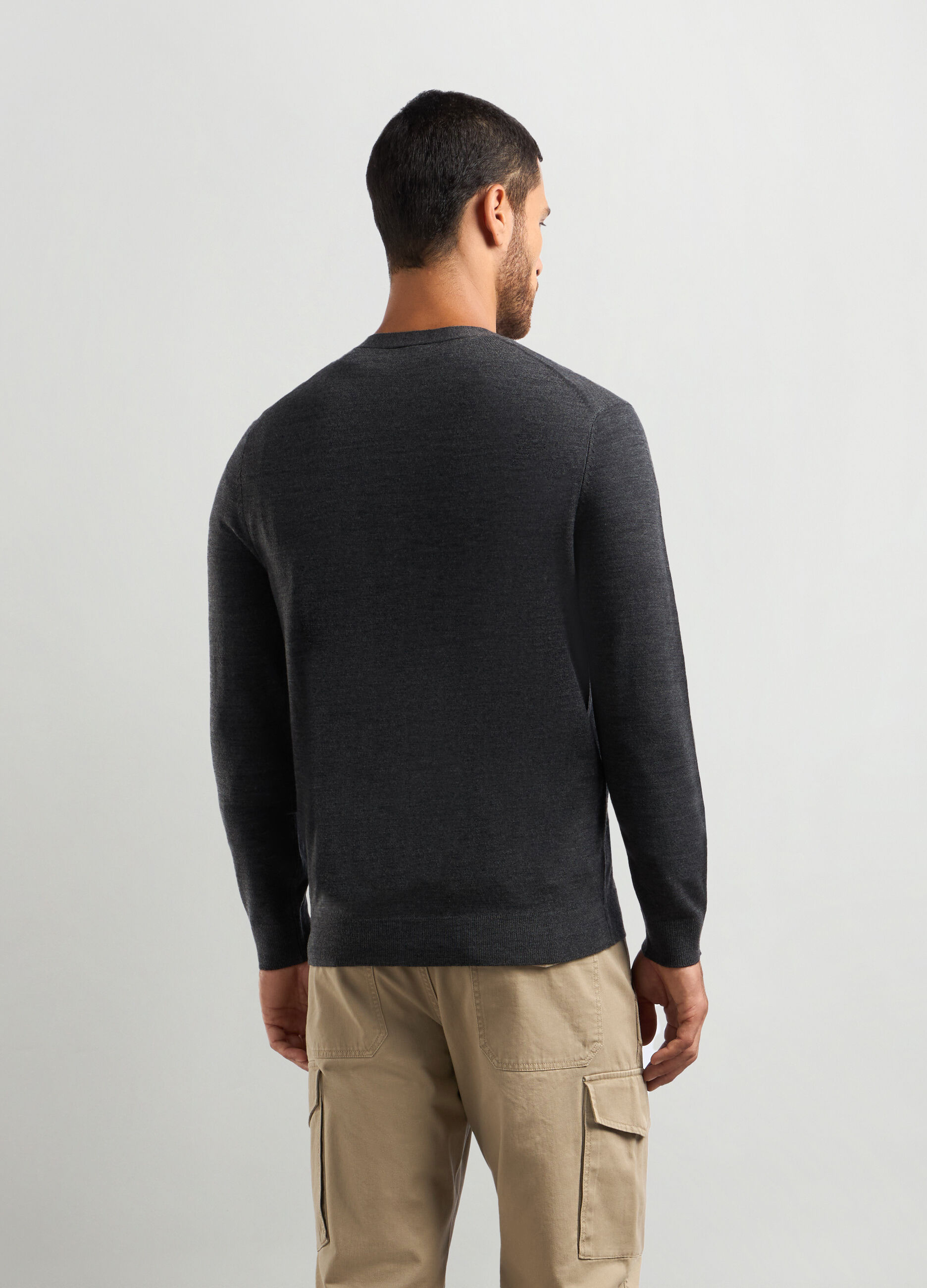 Cardigan collo a V maglia rasata uomo_1