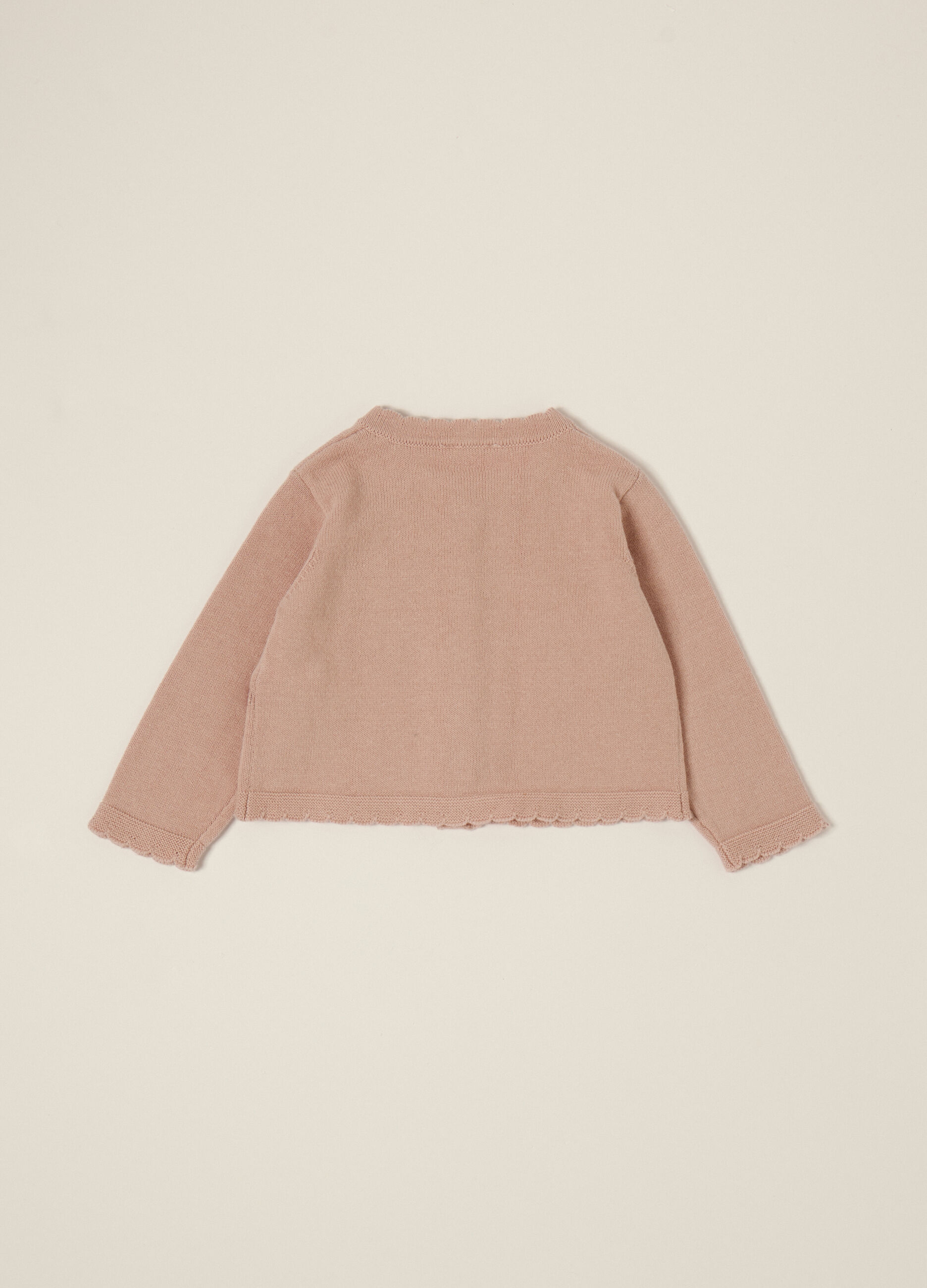 Cardigan rosa con fiori in cotone_2