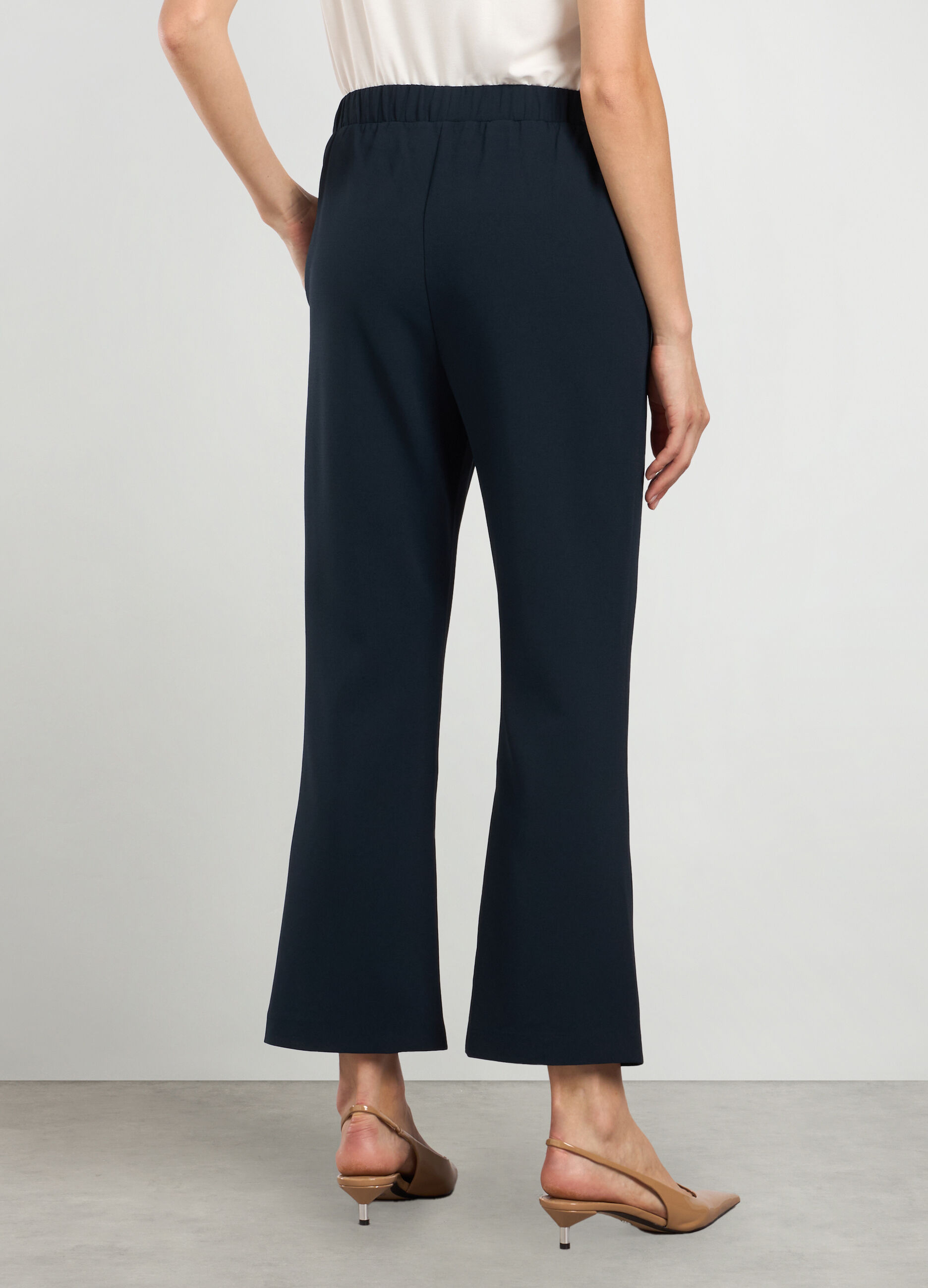 Pantaloni elasticizzati flare fit donna_1
