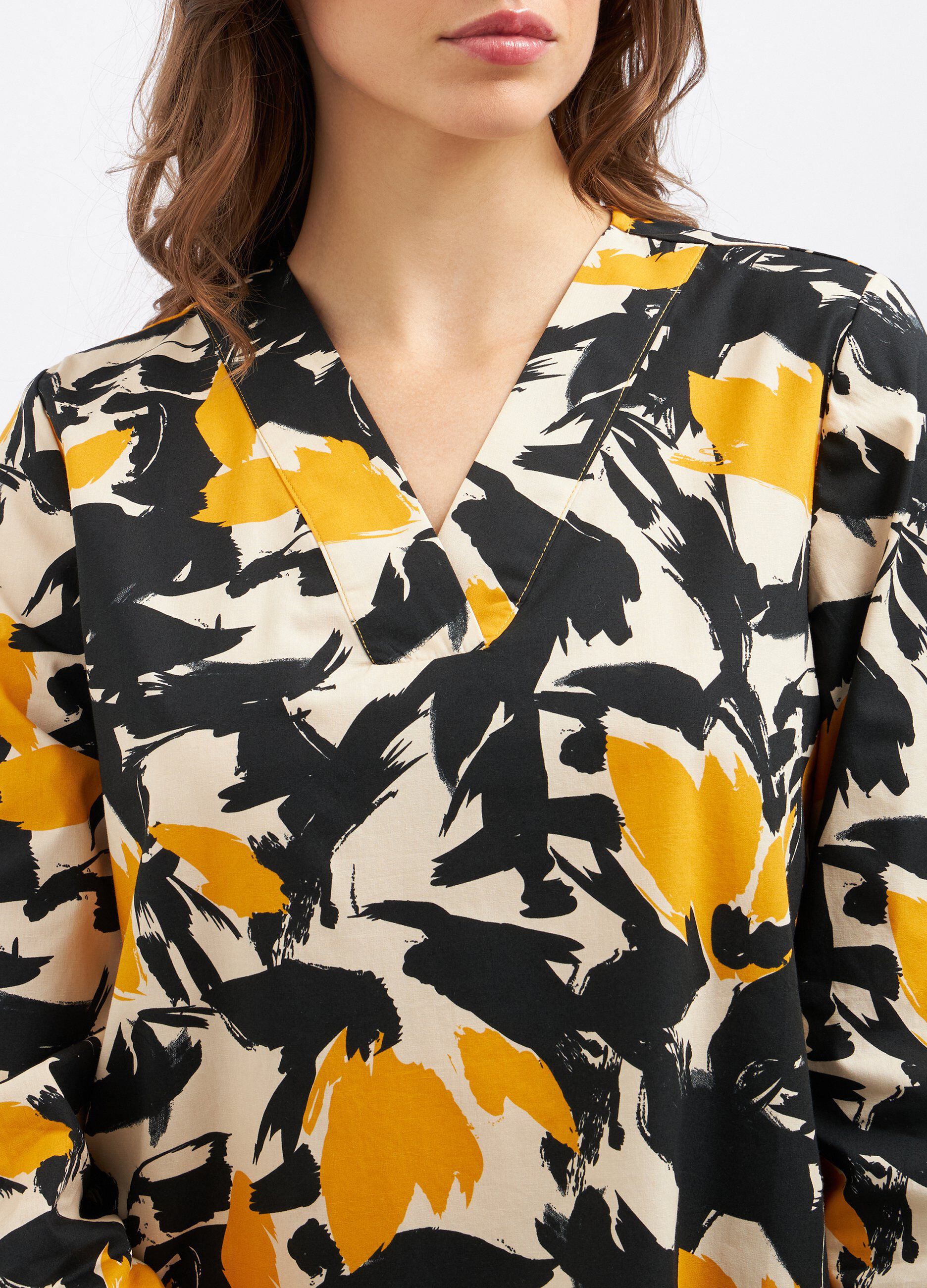 Blusa in puro cotone con stampa donna_2