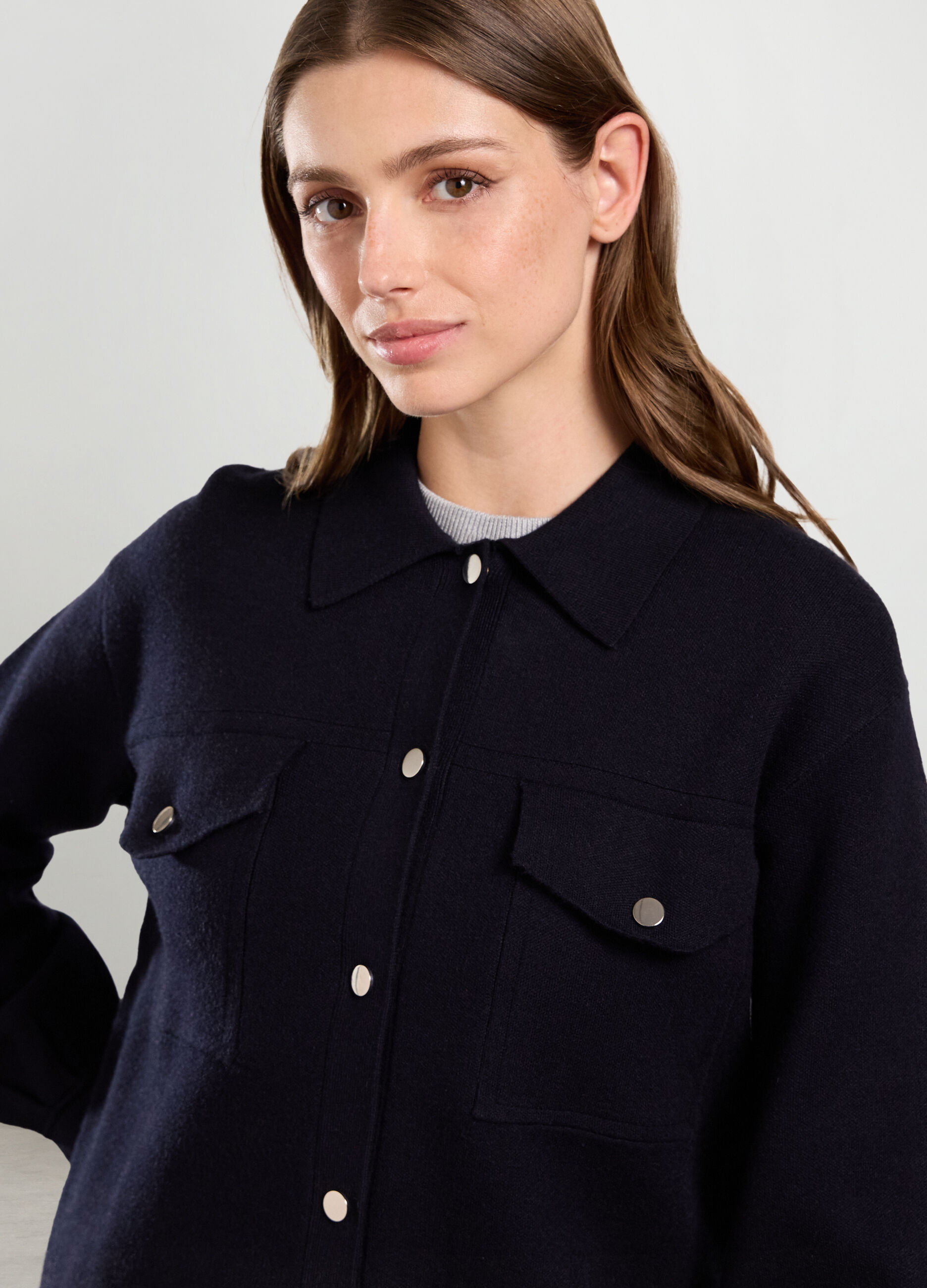 Giacca-camicia in misto viscosa donna_2