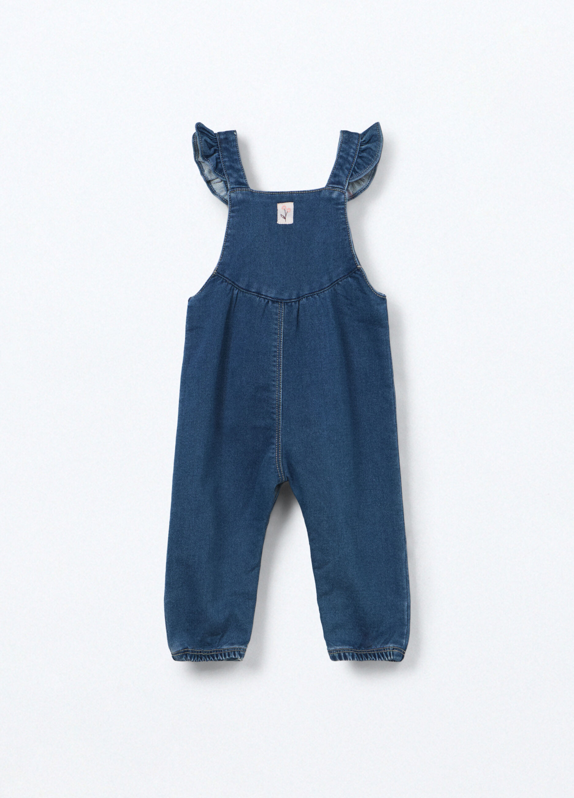 Salopette in denim mercerizzato neonata_1