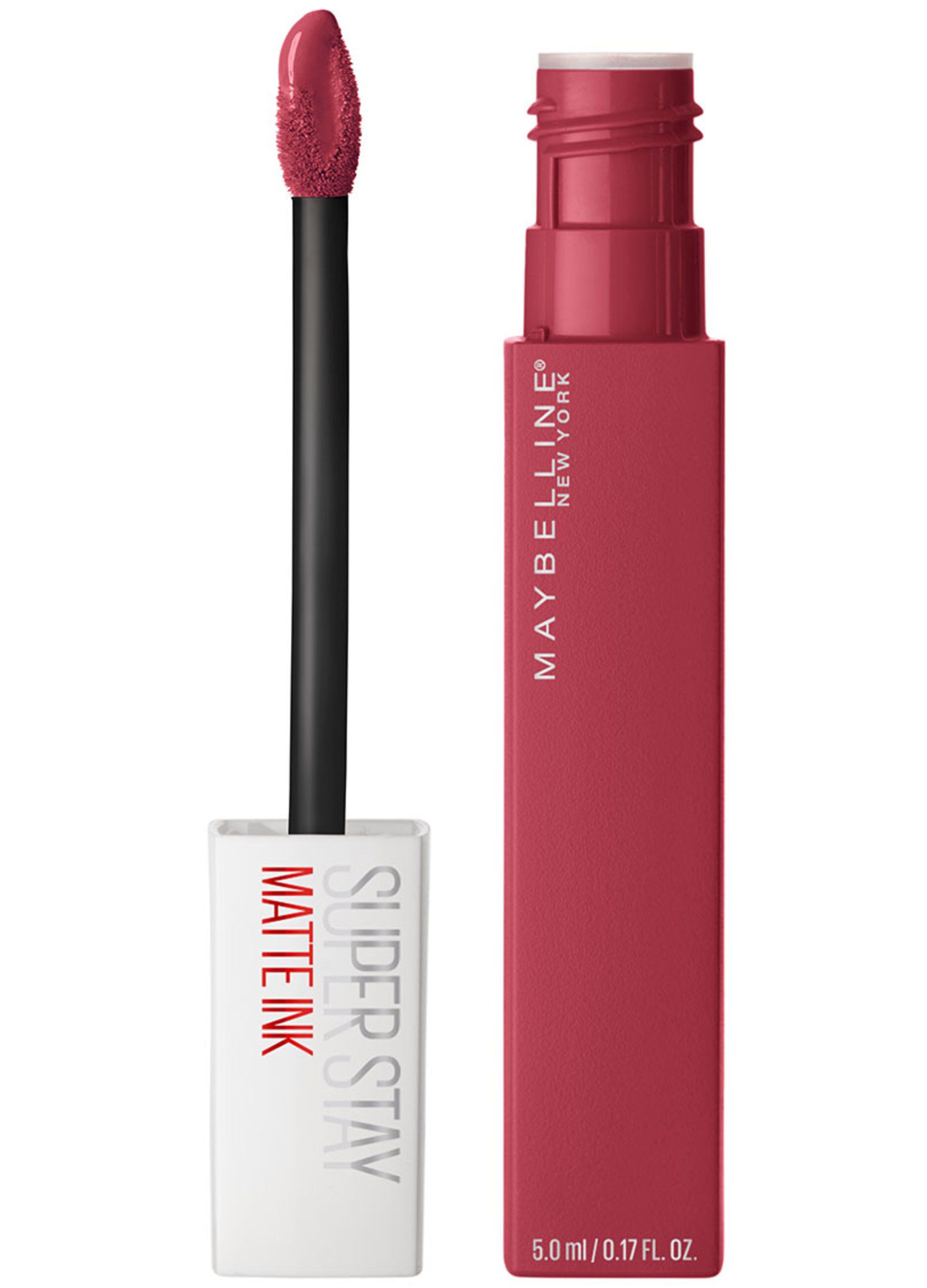 Maybelline New York Tinta Labbra SuperStay Matte Ink, Rossetto Matte Liquido a Lunga Tenuta, Ruler (80), 5 ml.
