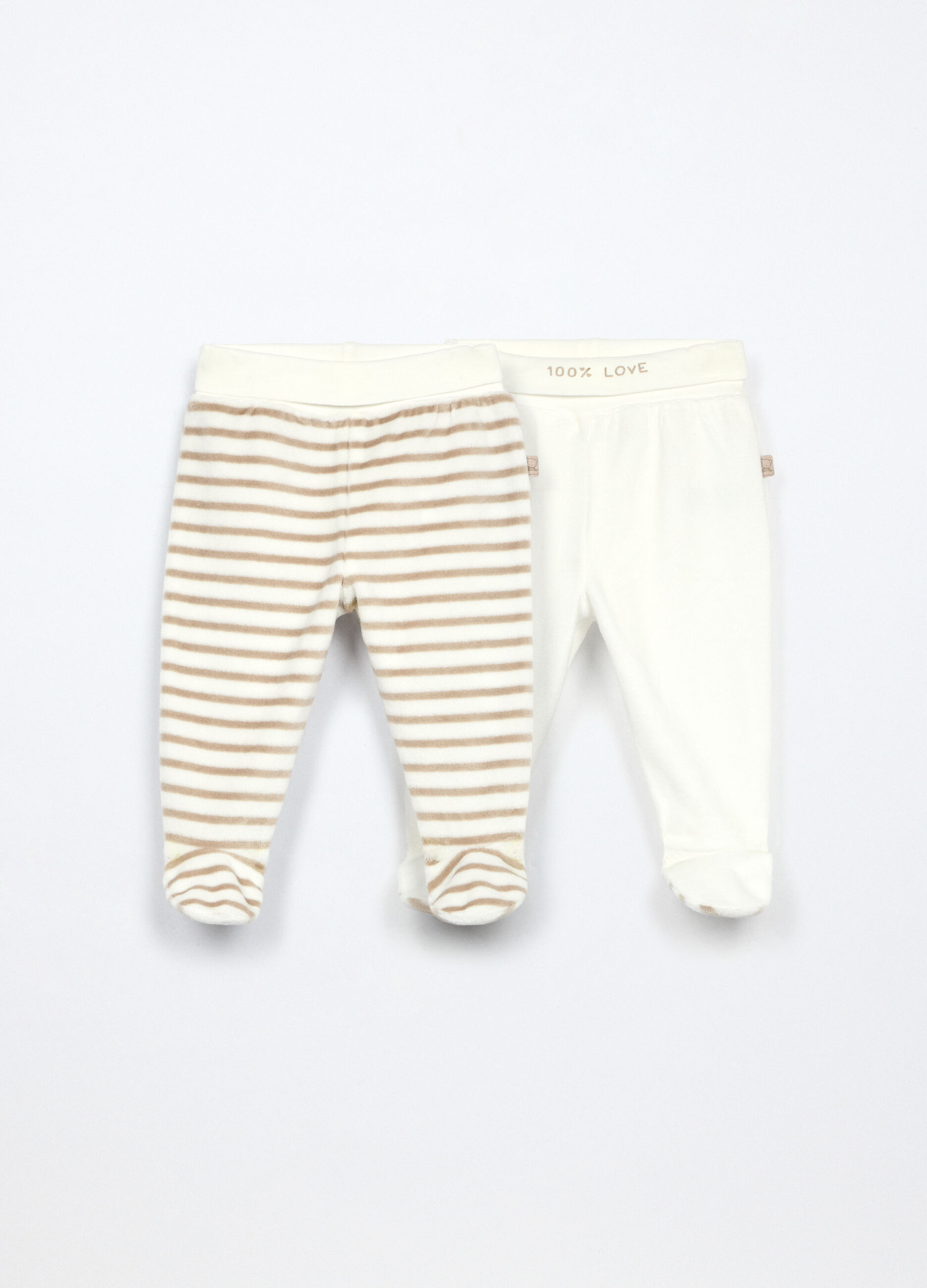 Pack 2 ghettine misto cotone velour neonato_0