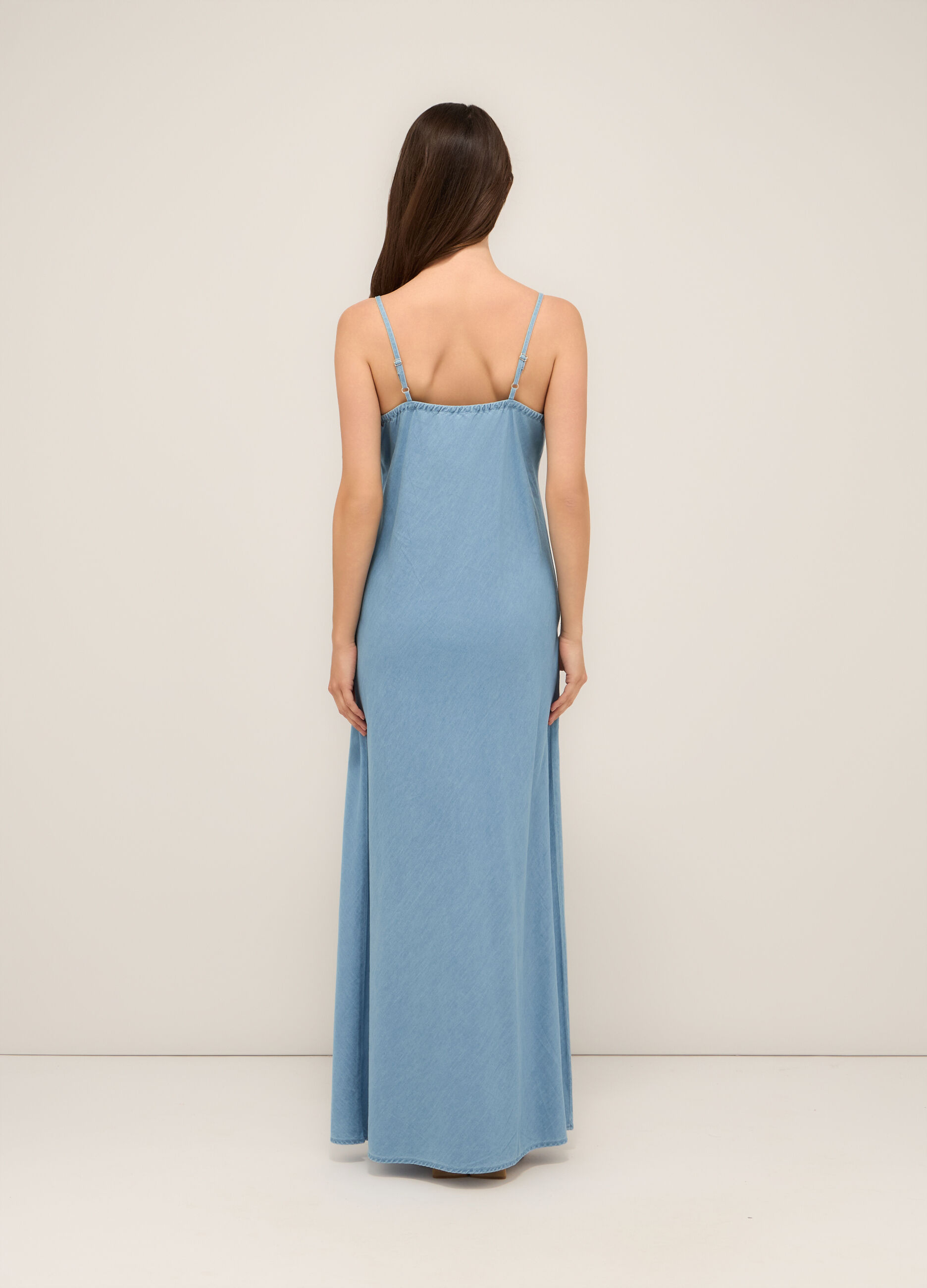Abito lungo in jersey di puro cotone donna_1