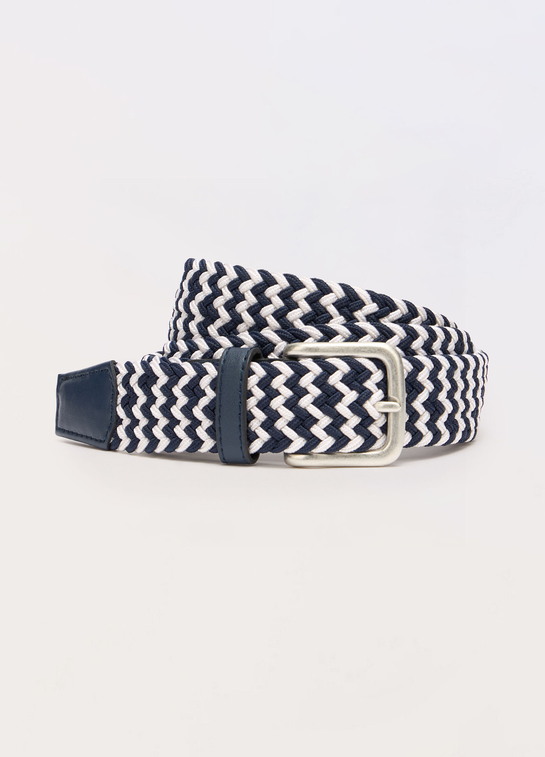 Cintura bicolor intrecciata con inserti in ECOpelle uomo