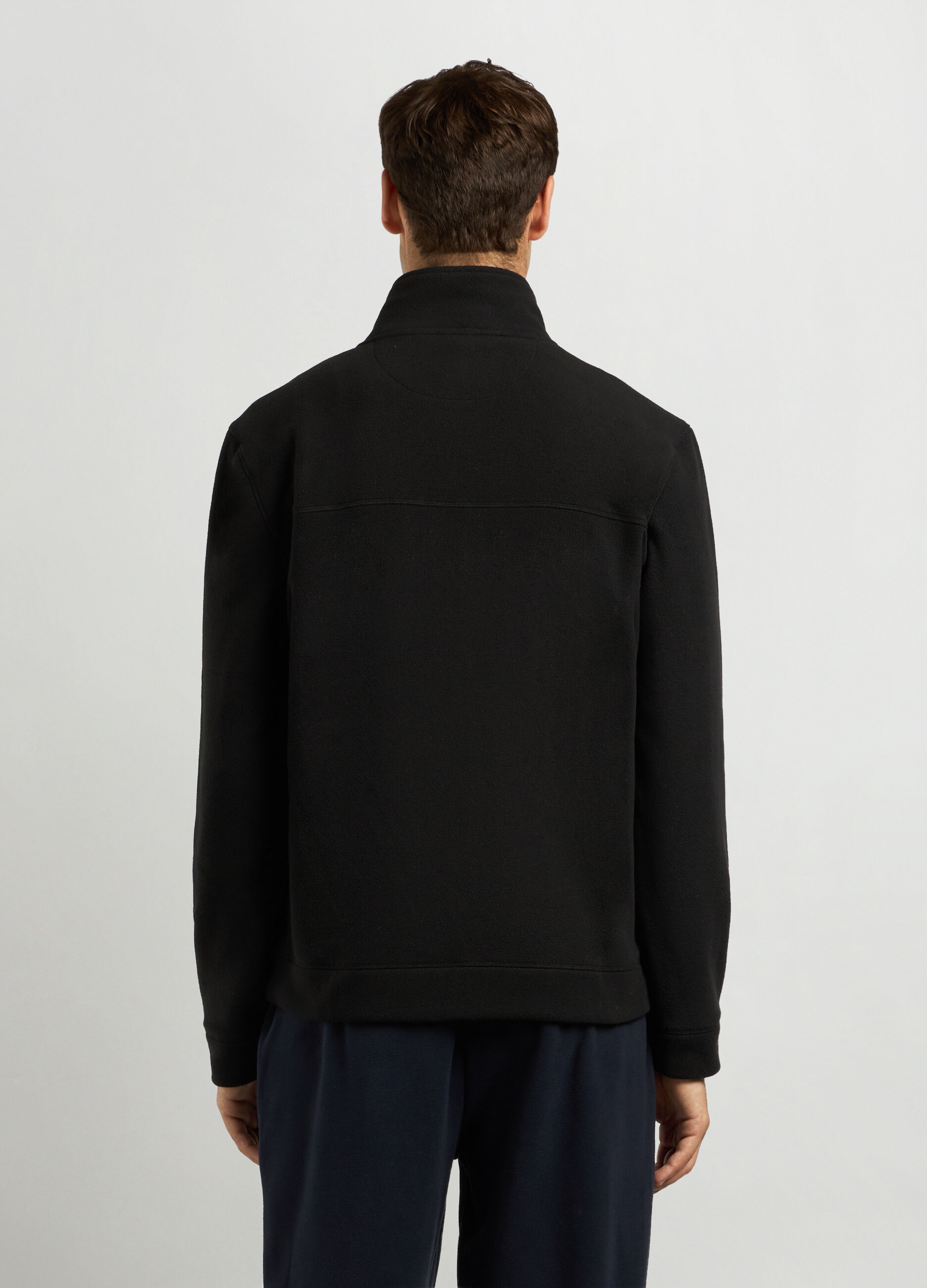 Felpa in pile a collo alto full zip uomo_1