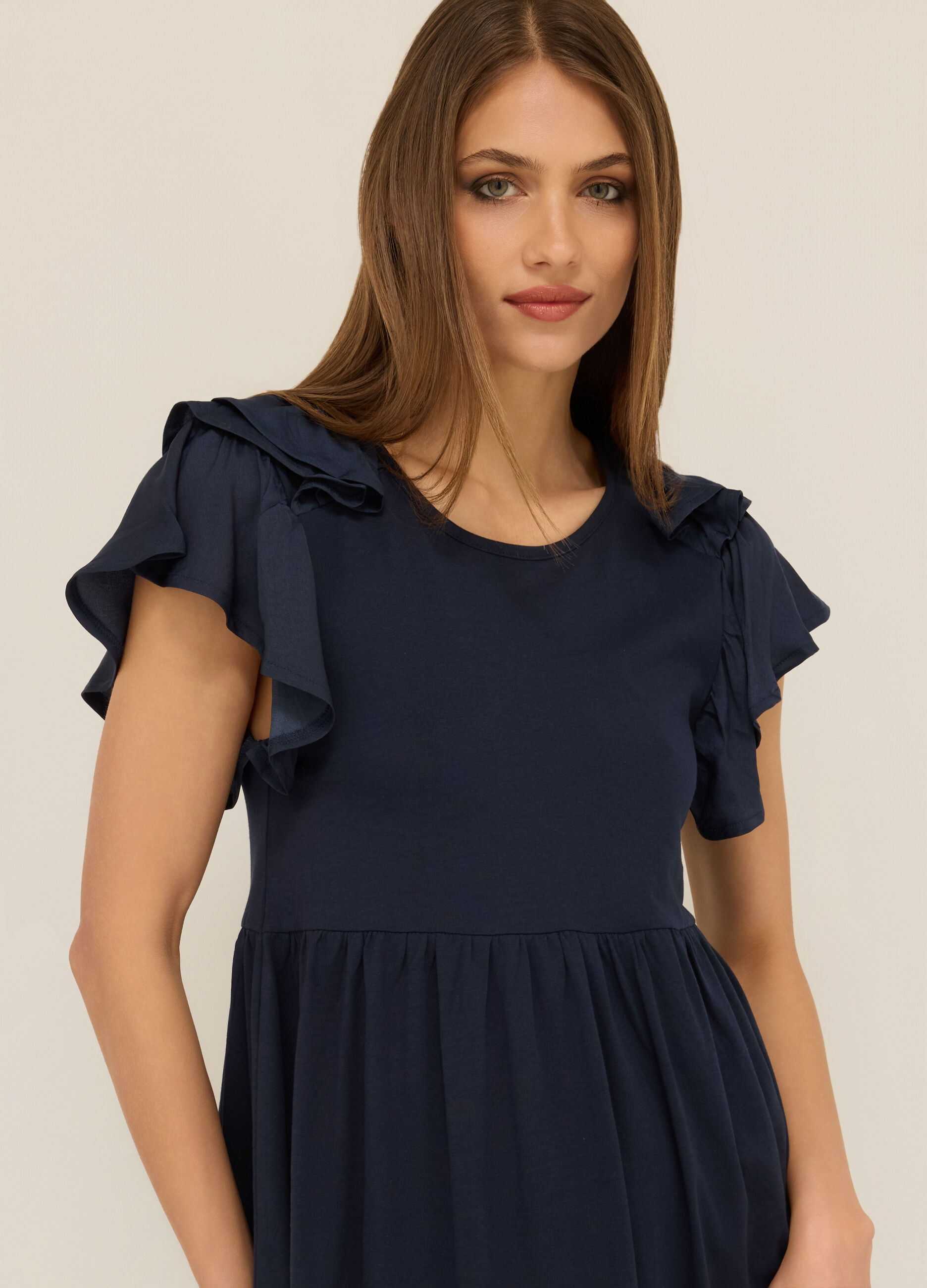 Abito corto in jersey di puro cotone donna_2