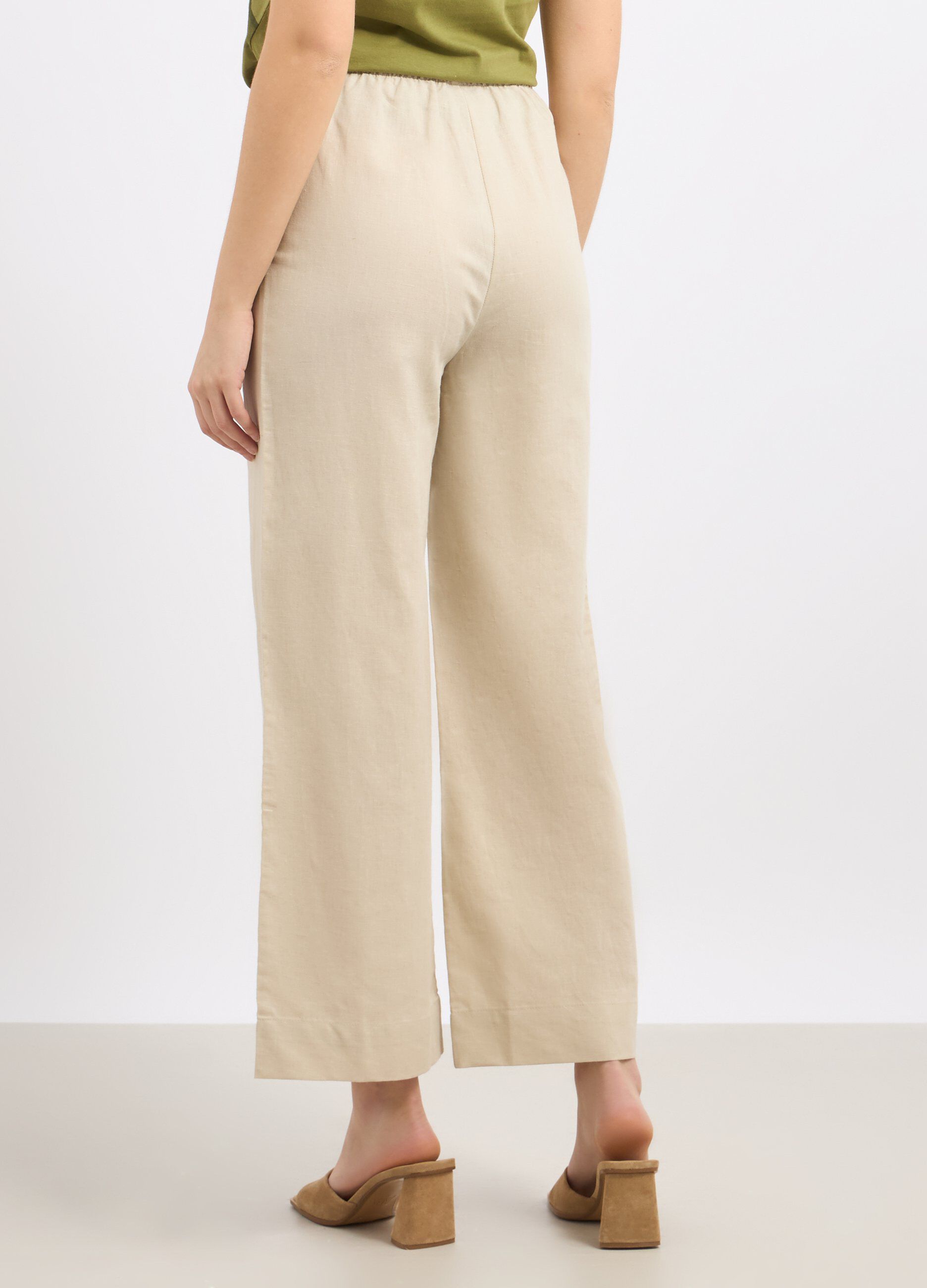 Pantaloni in misto lino donna_1