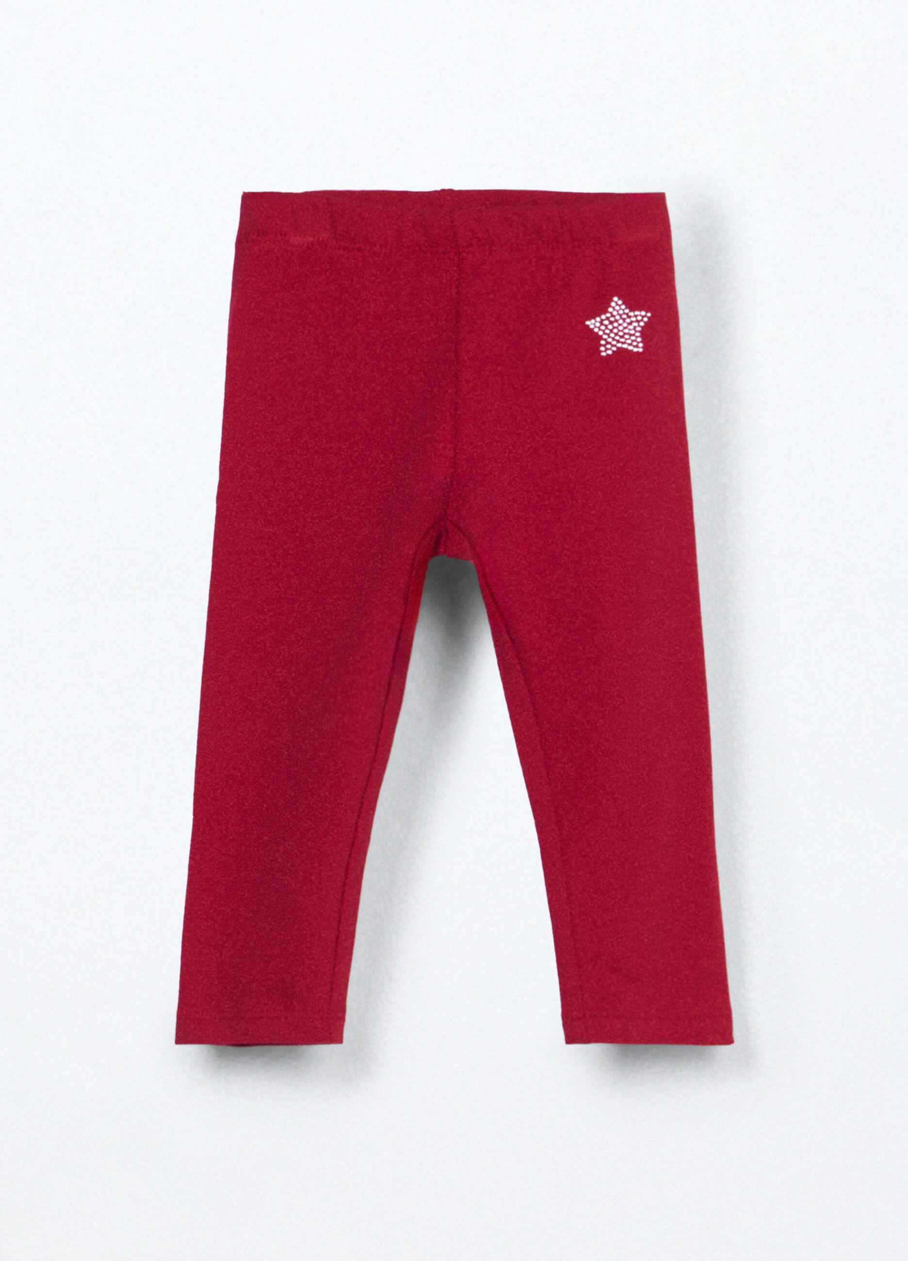 Leggings in cotone fleece stretch neonata_0