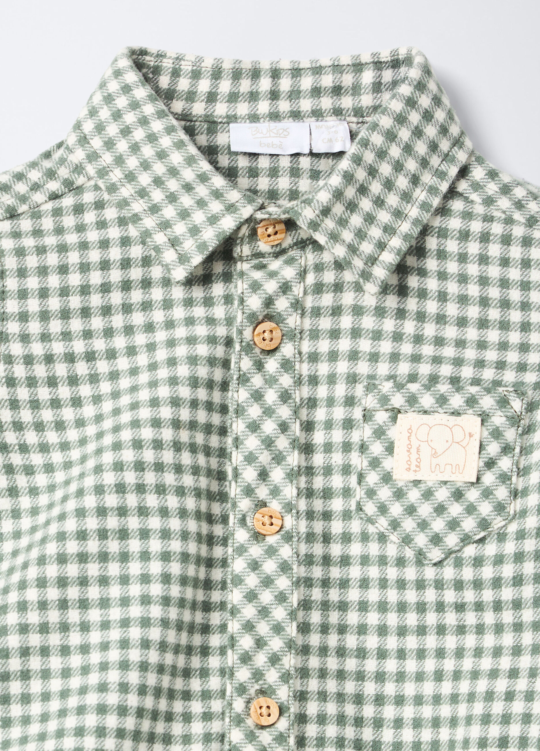 Body camicia in pura flanella di cotone neonato_2