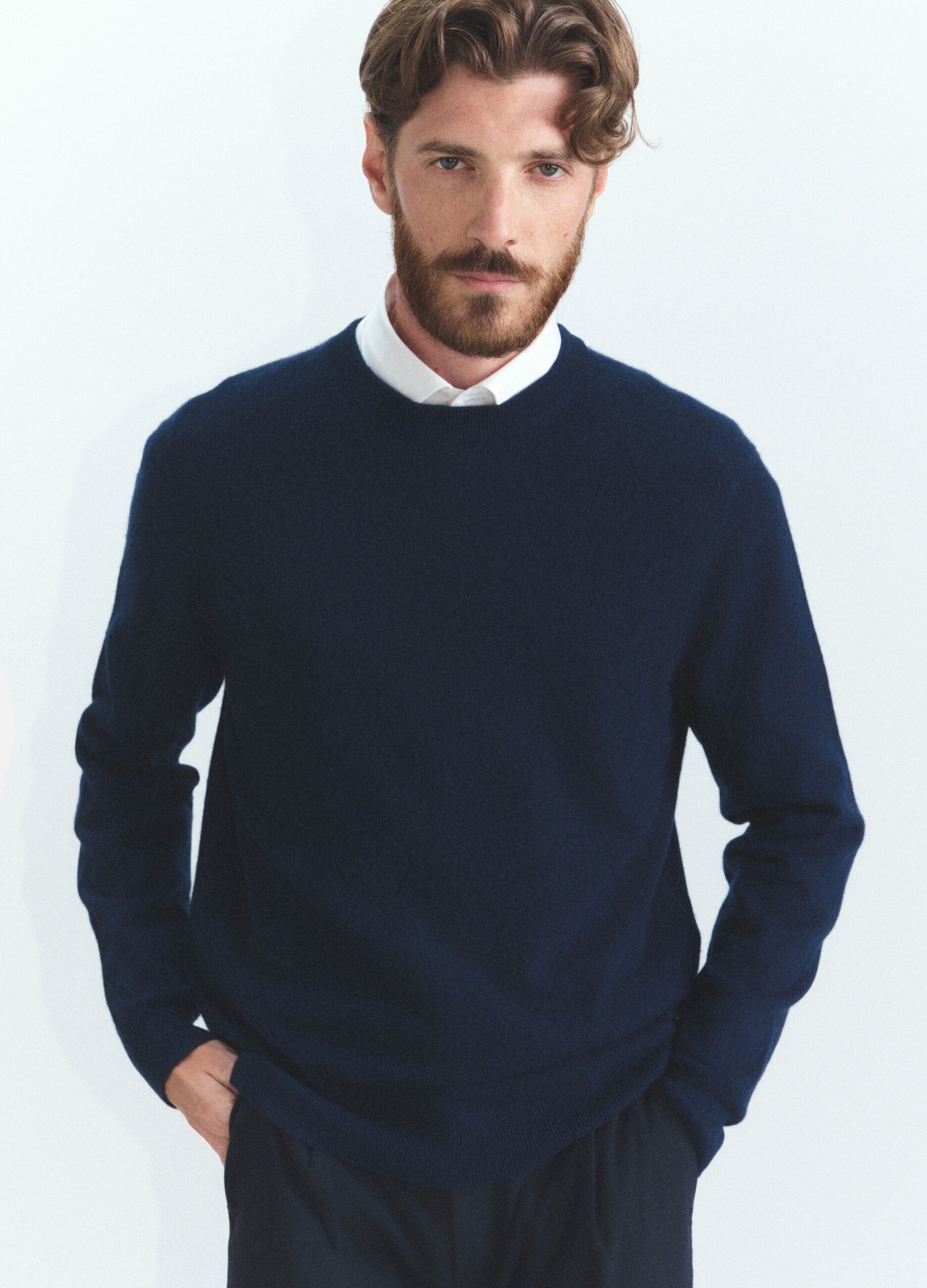 Maglione girocollo in cashmere uomo