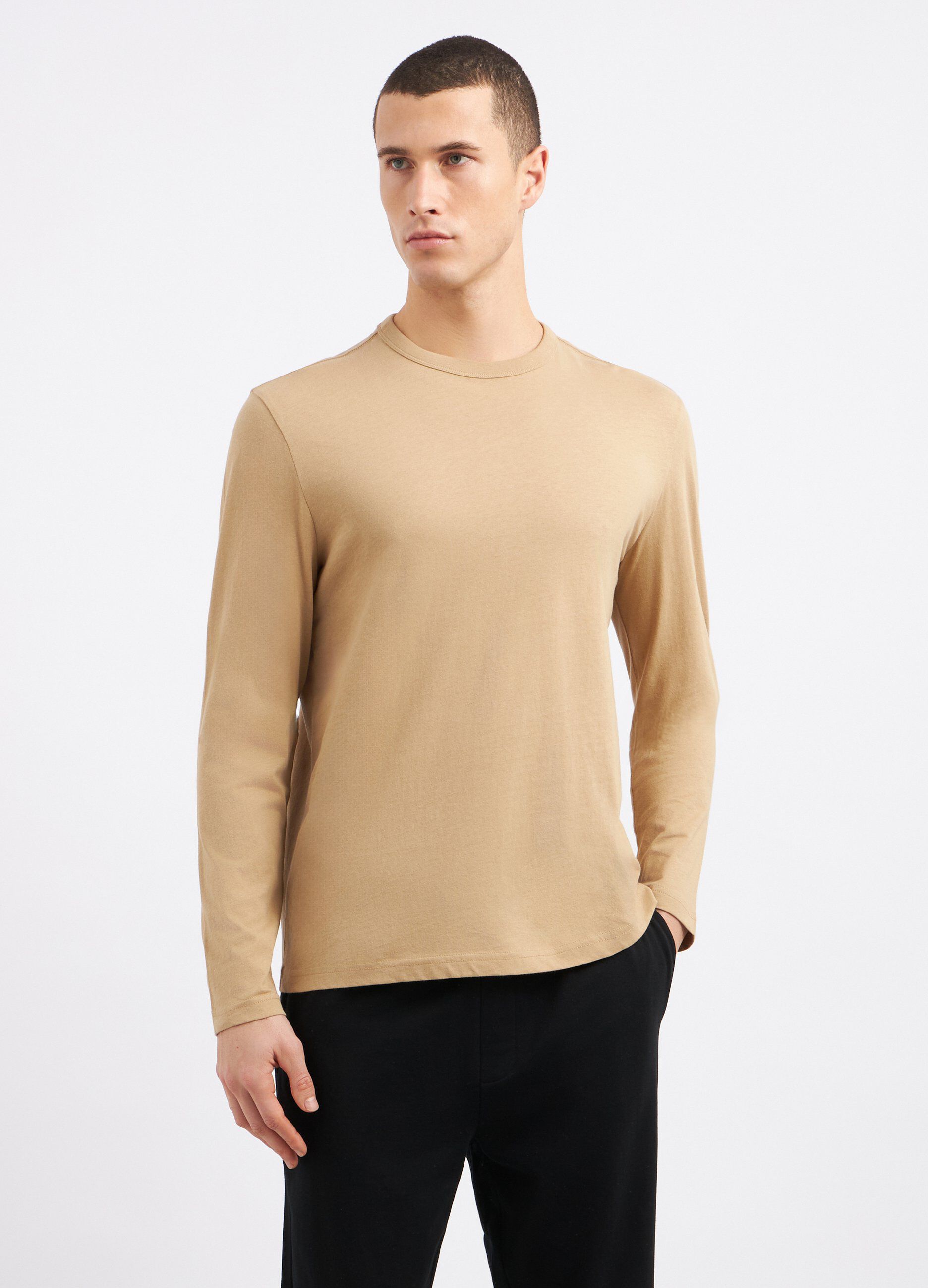 T-shirt in puro cotone a maniche lunghe uomo_0