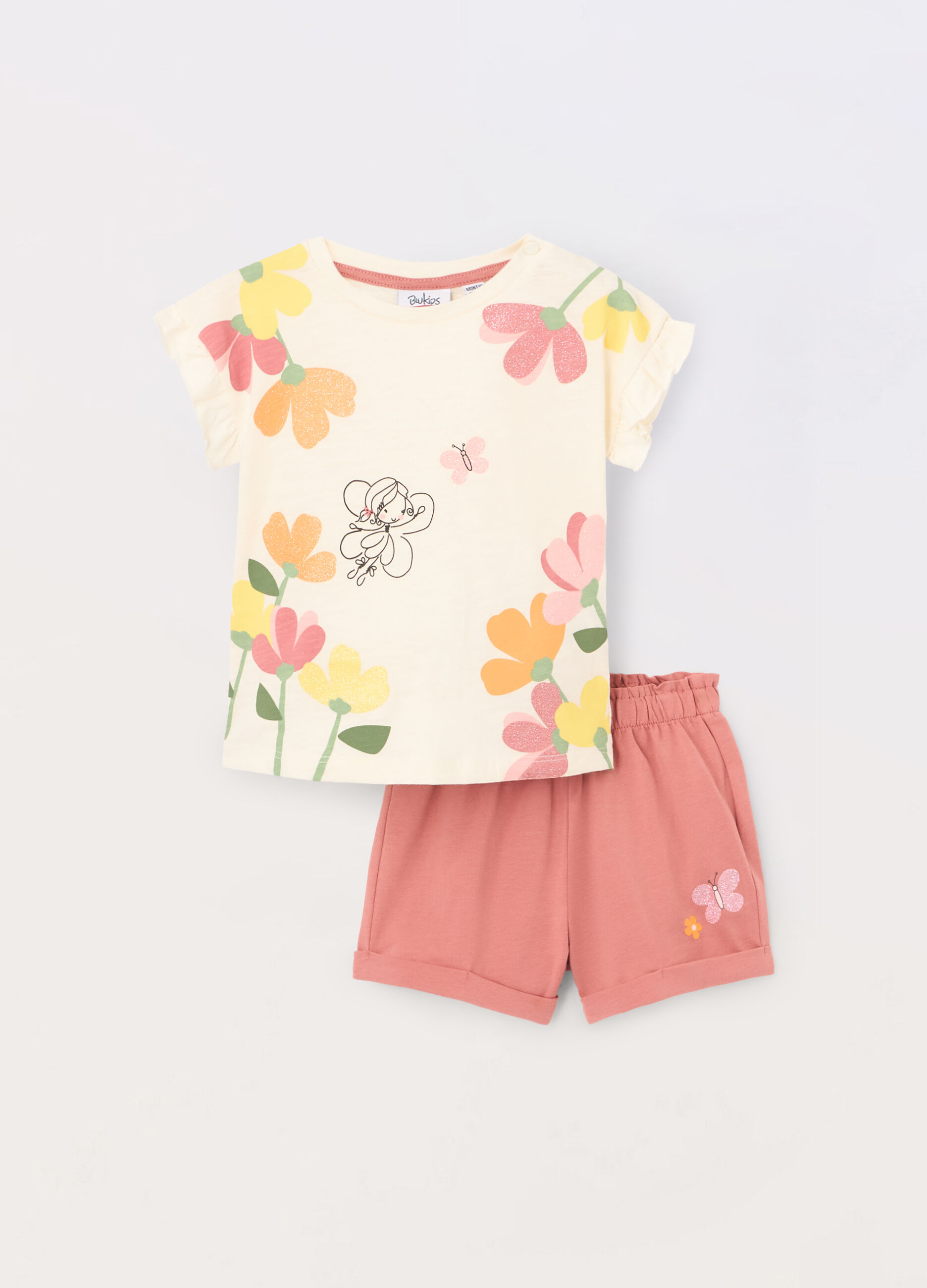 Jogging set in jersey di puro cotone slub neonata_1