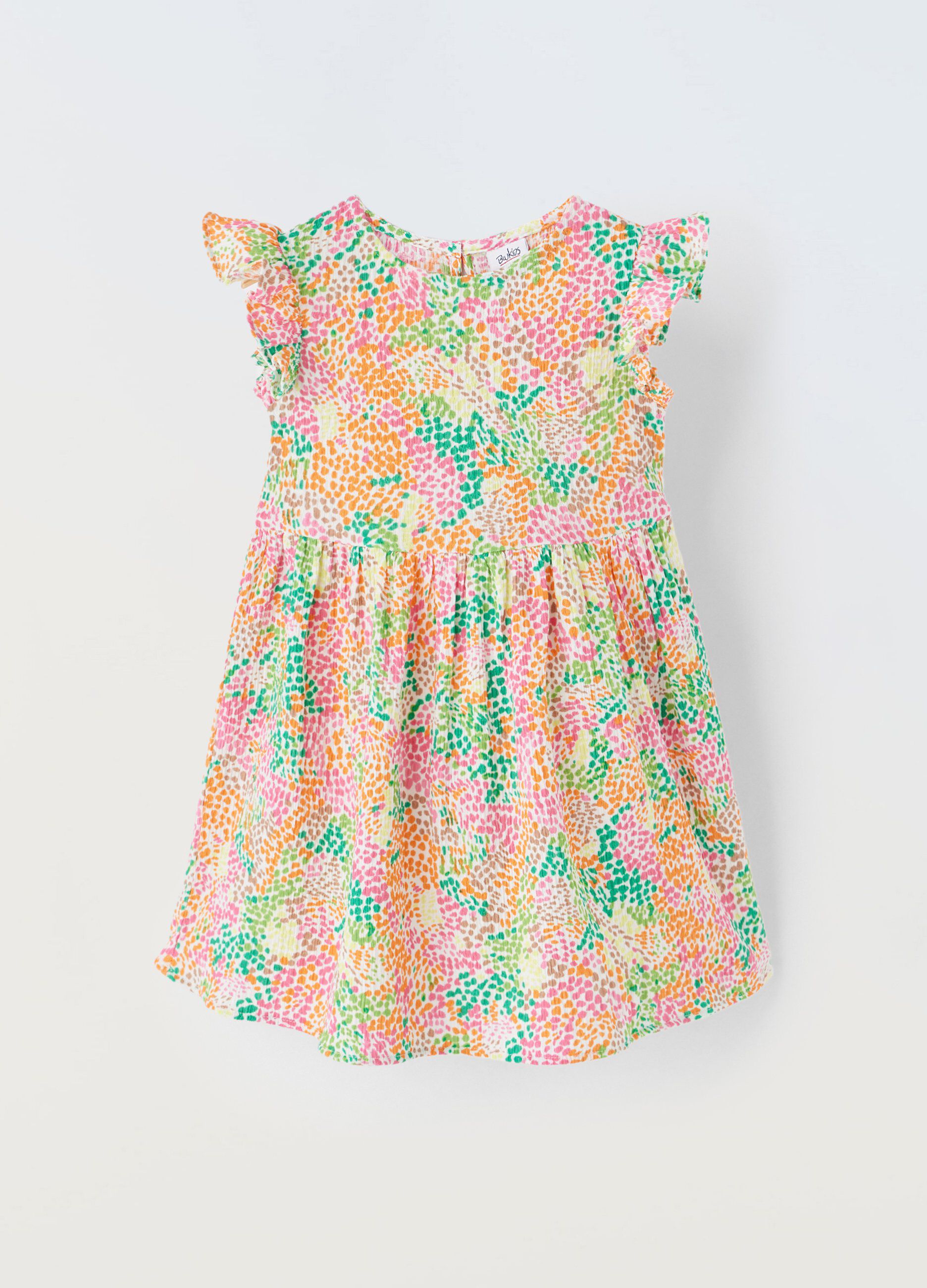 Vestito in crepe multicolor bambina_0