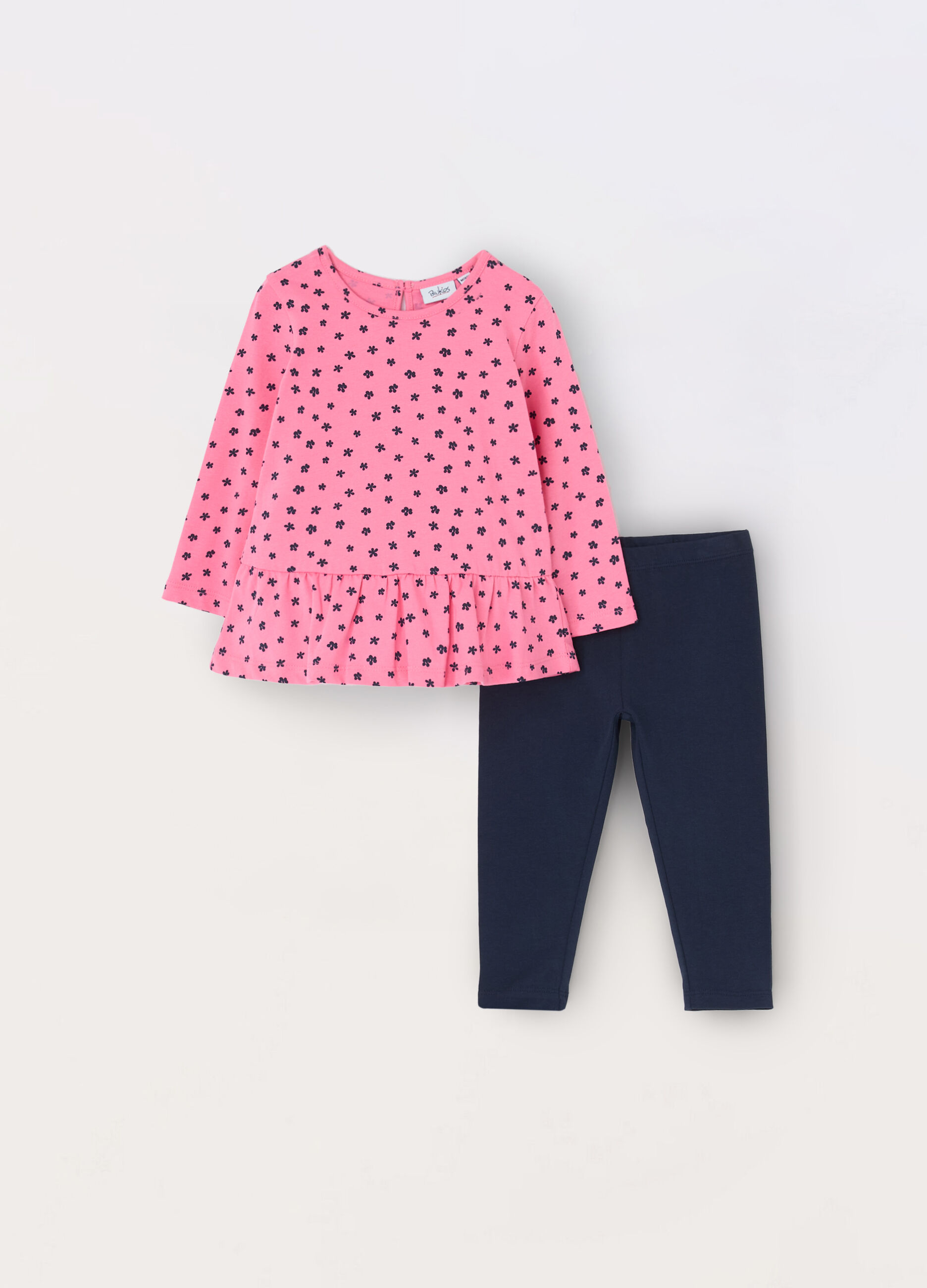 Jogging set in jersey di puro cotone neonata_0