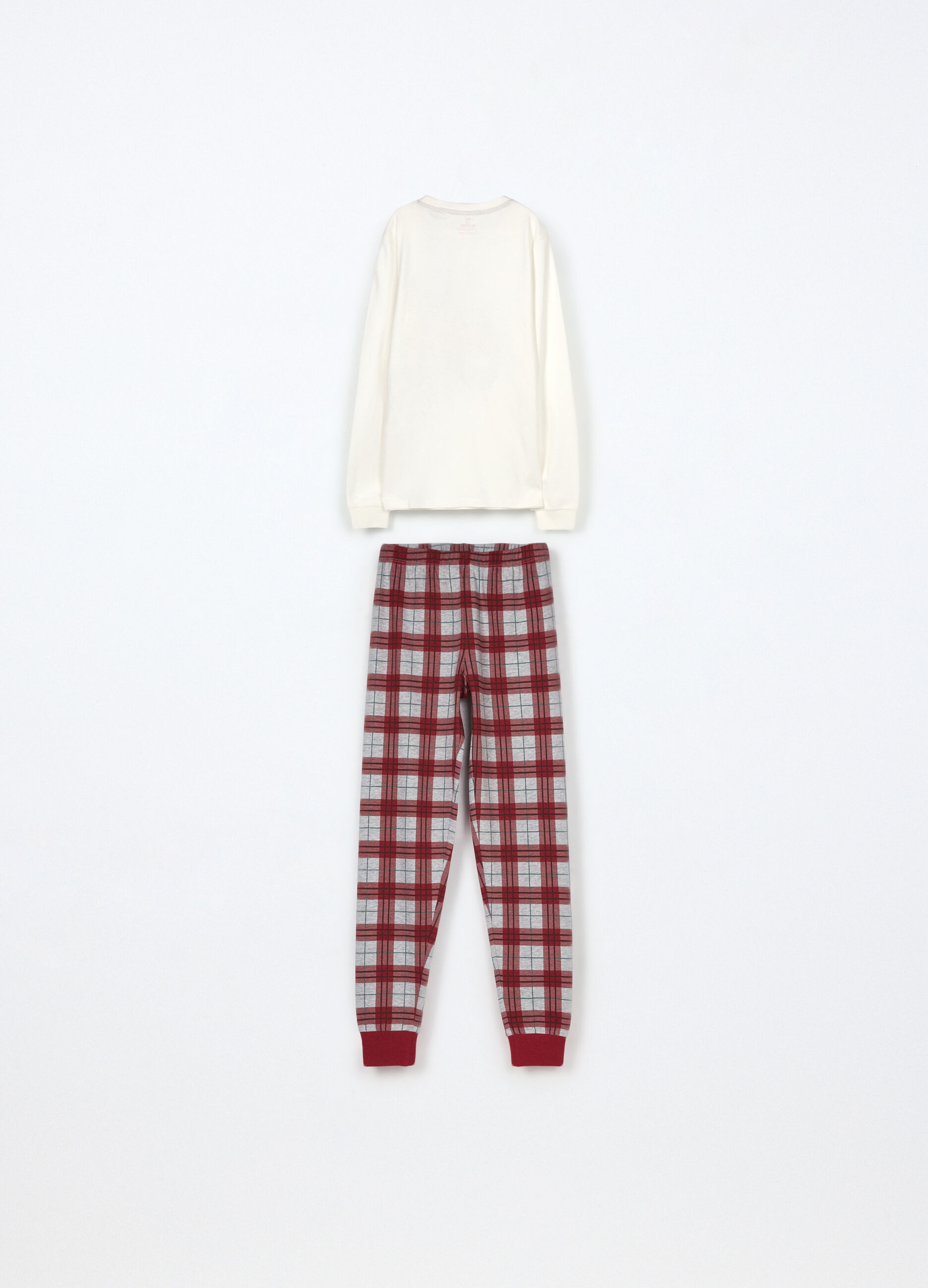 Set pigiama lungo in puro cotone fleece ragazza_1