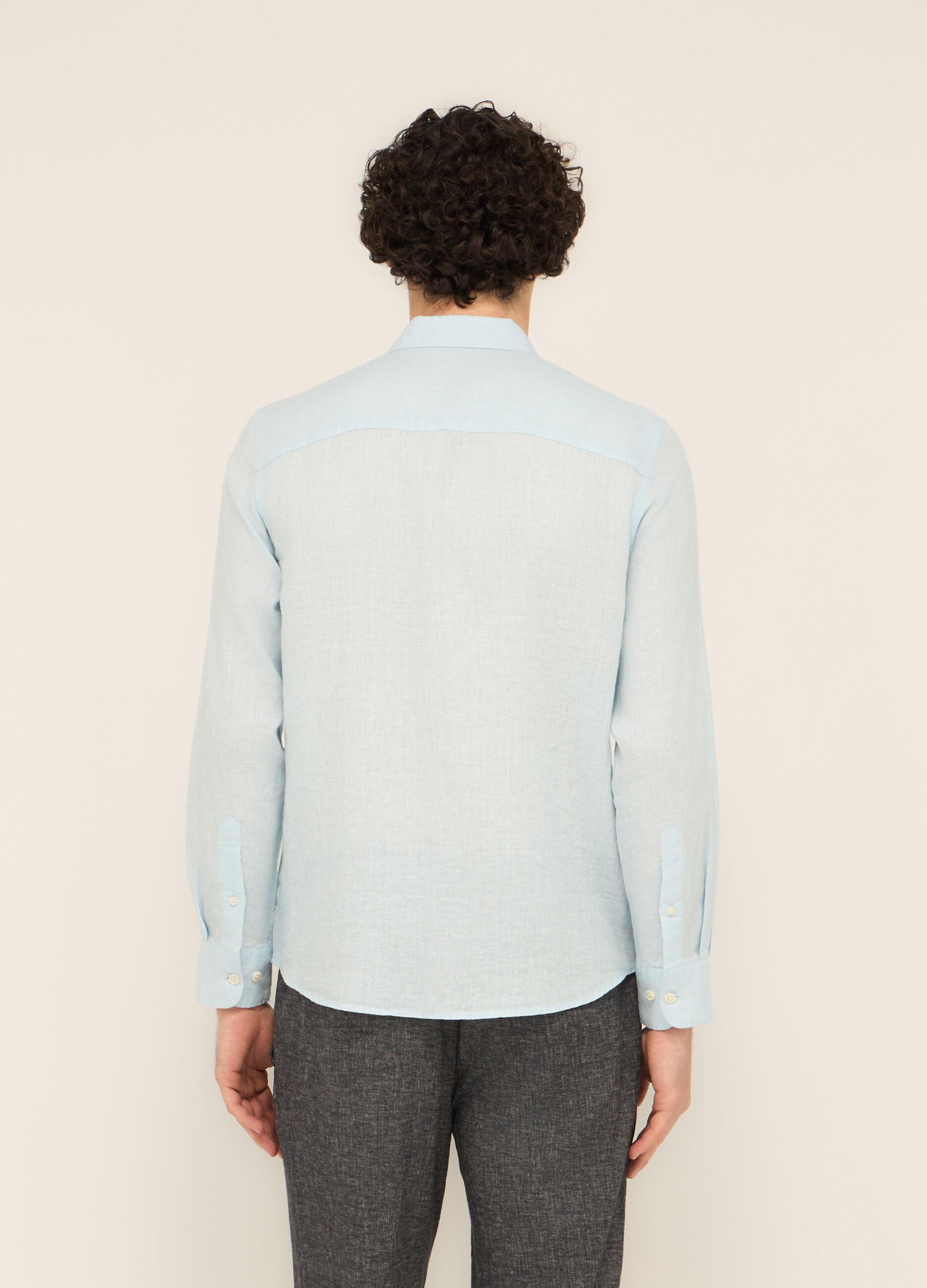 Camicia regular fit in puro lino uomo_1
