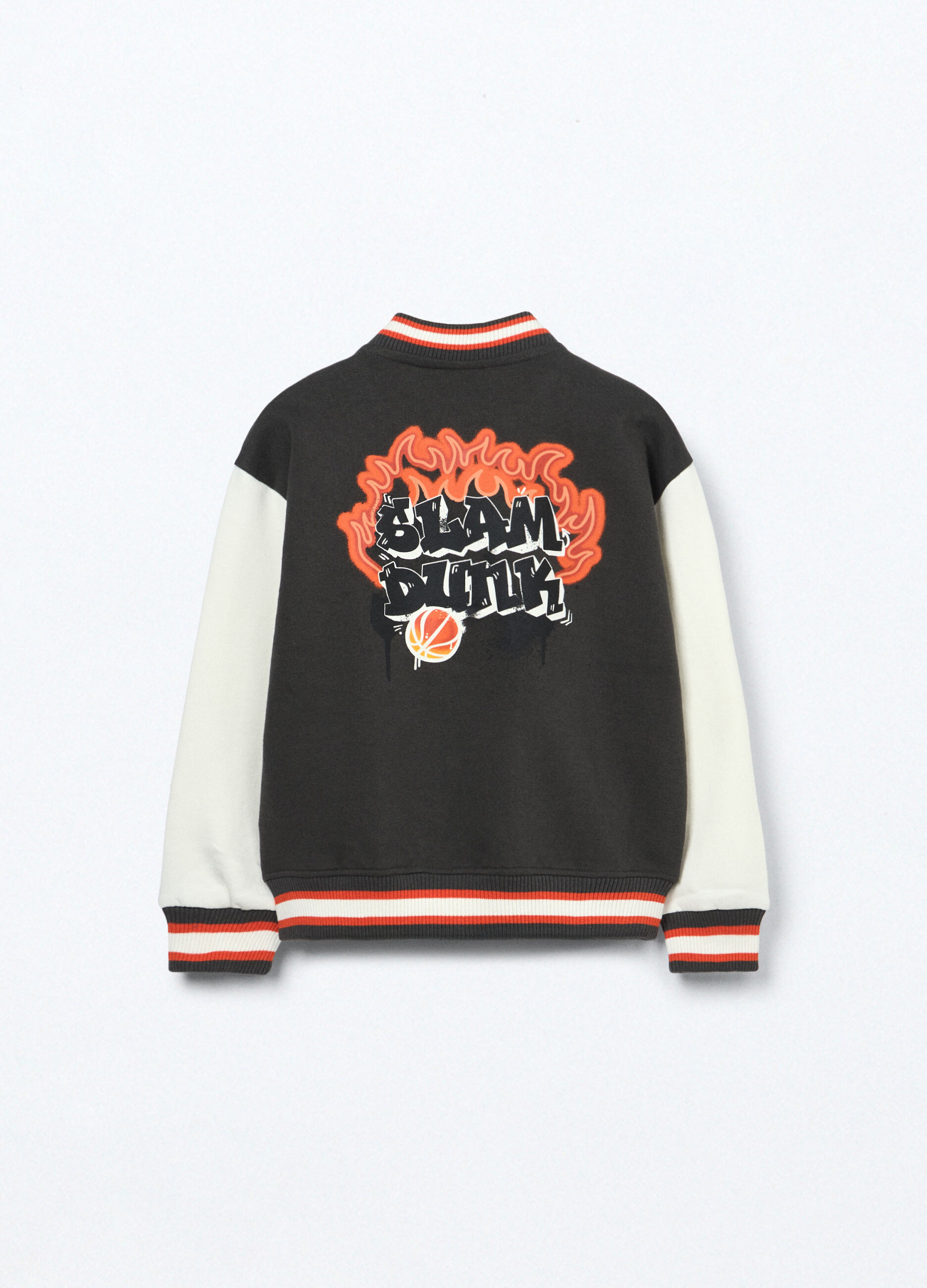 Felpa varsity in french terry di misto cotone bambino_1