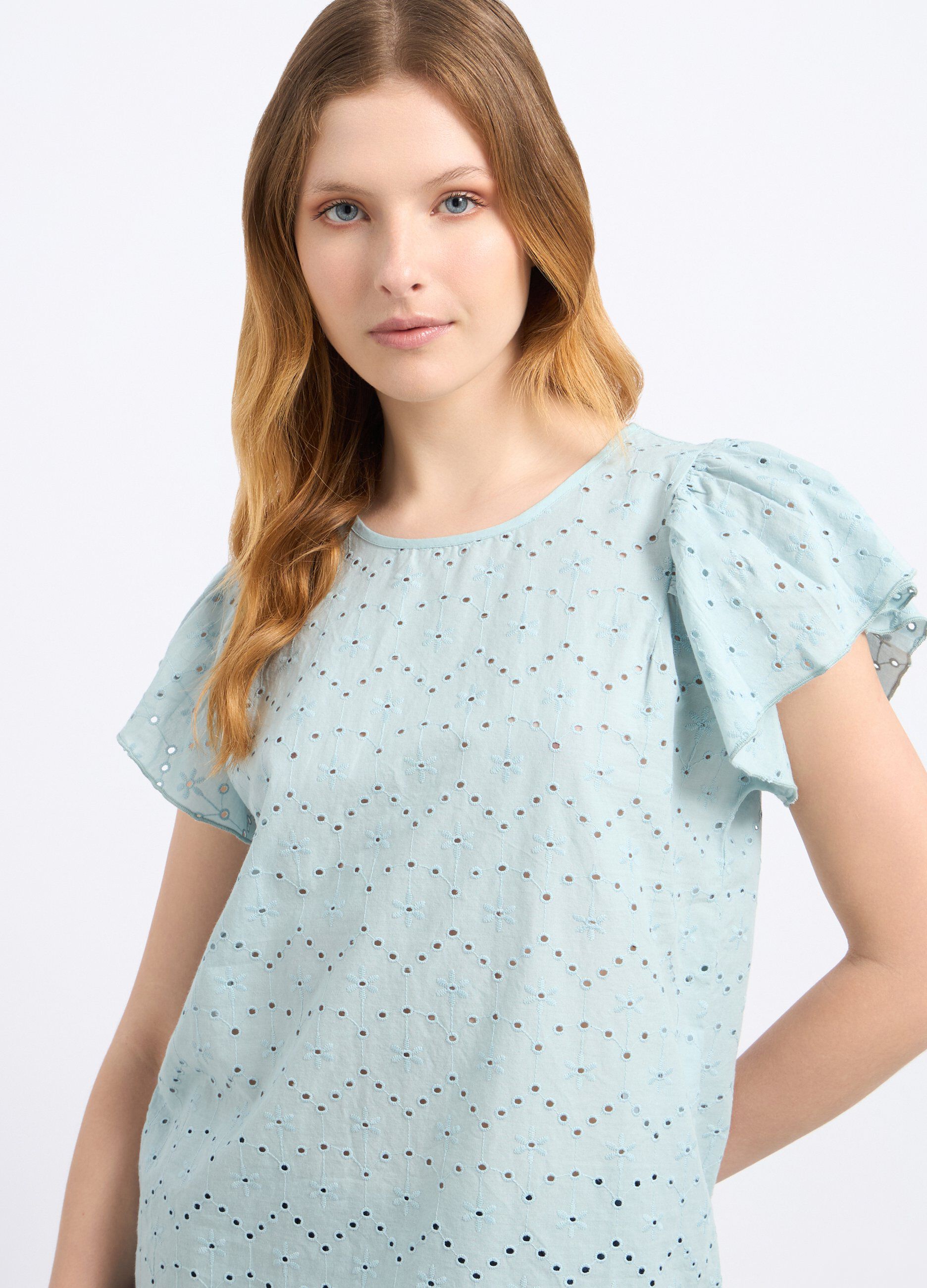 Blusa in puro cotone sangallo donna_2