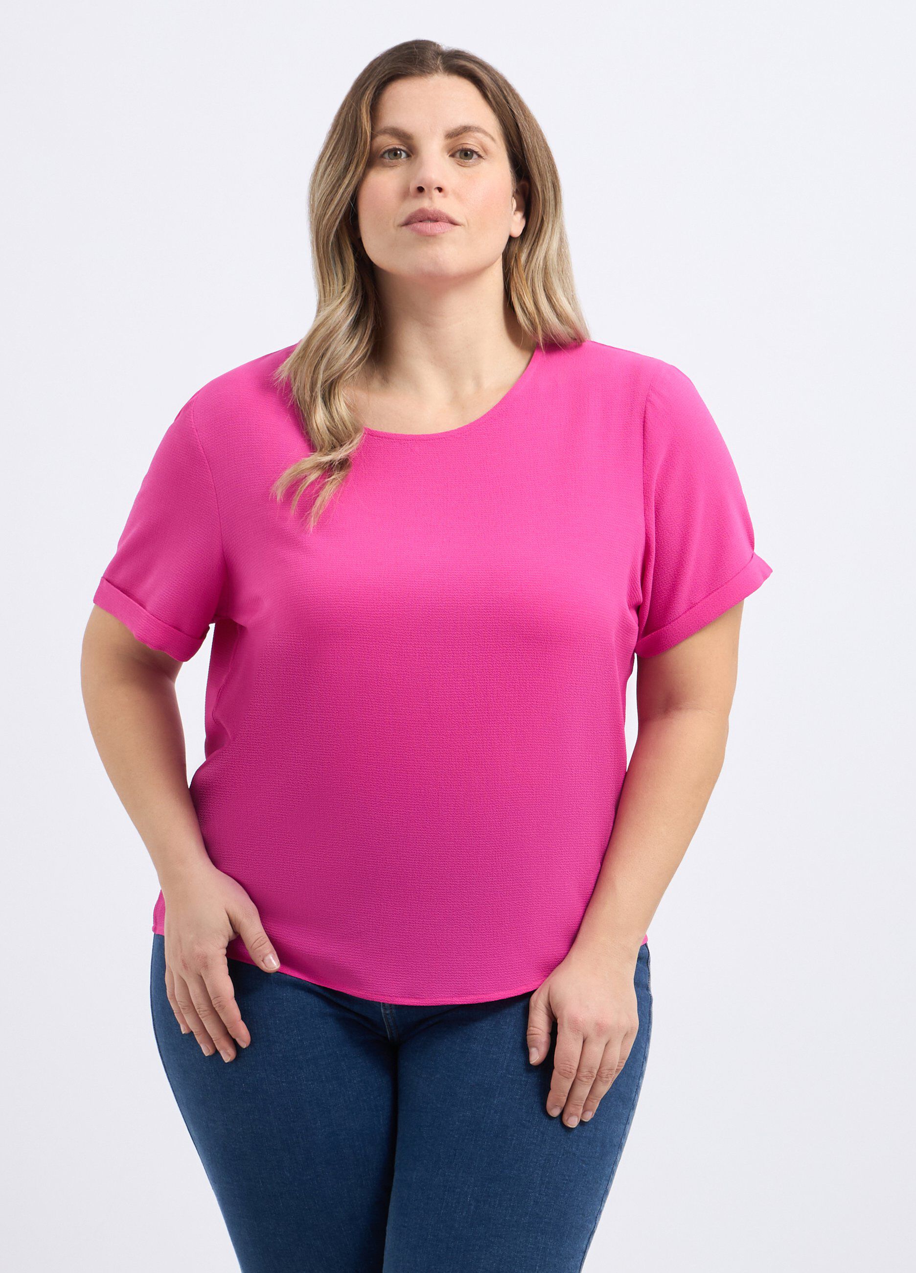 Blusa a maniche corte donna curvy_0