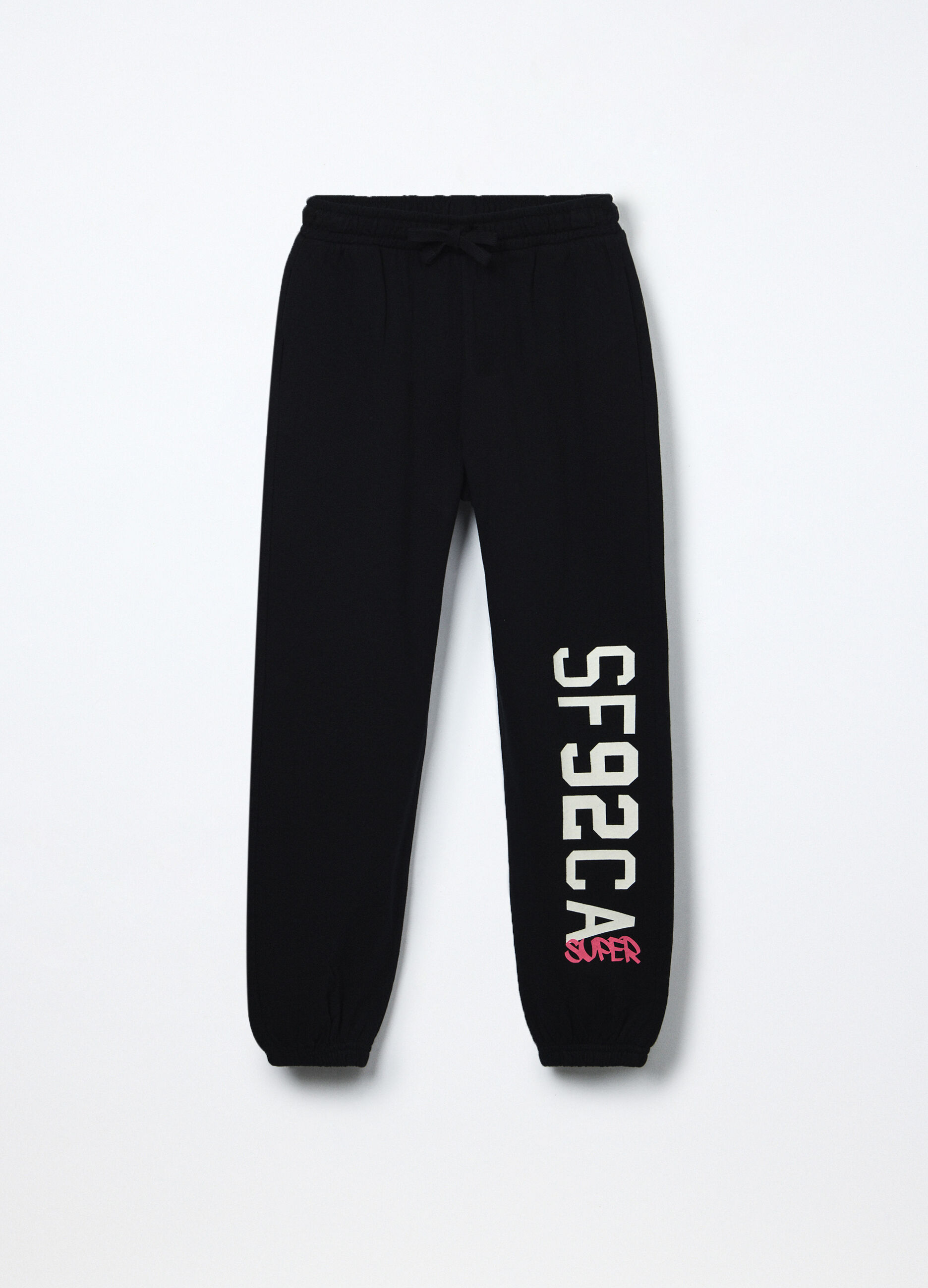 Jogger in french terry di puro cotone bambina_0