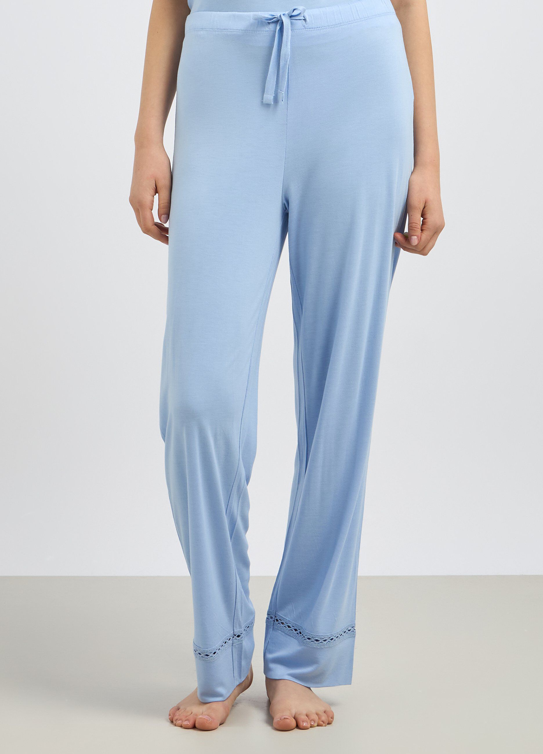 Pantalone lungo pigiama con pizzo donna_0