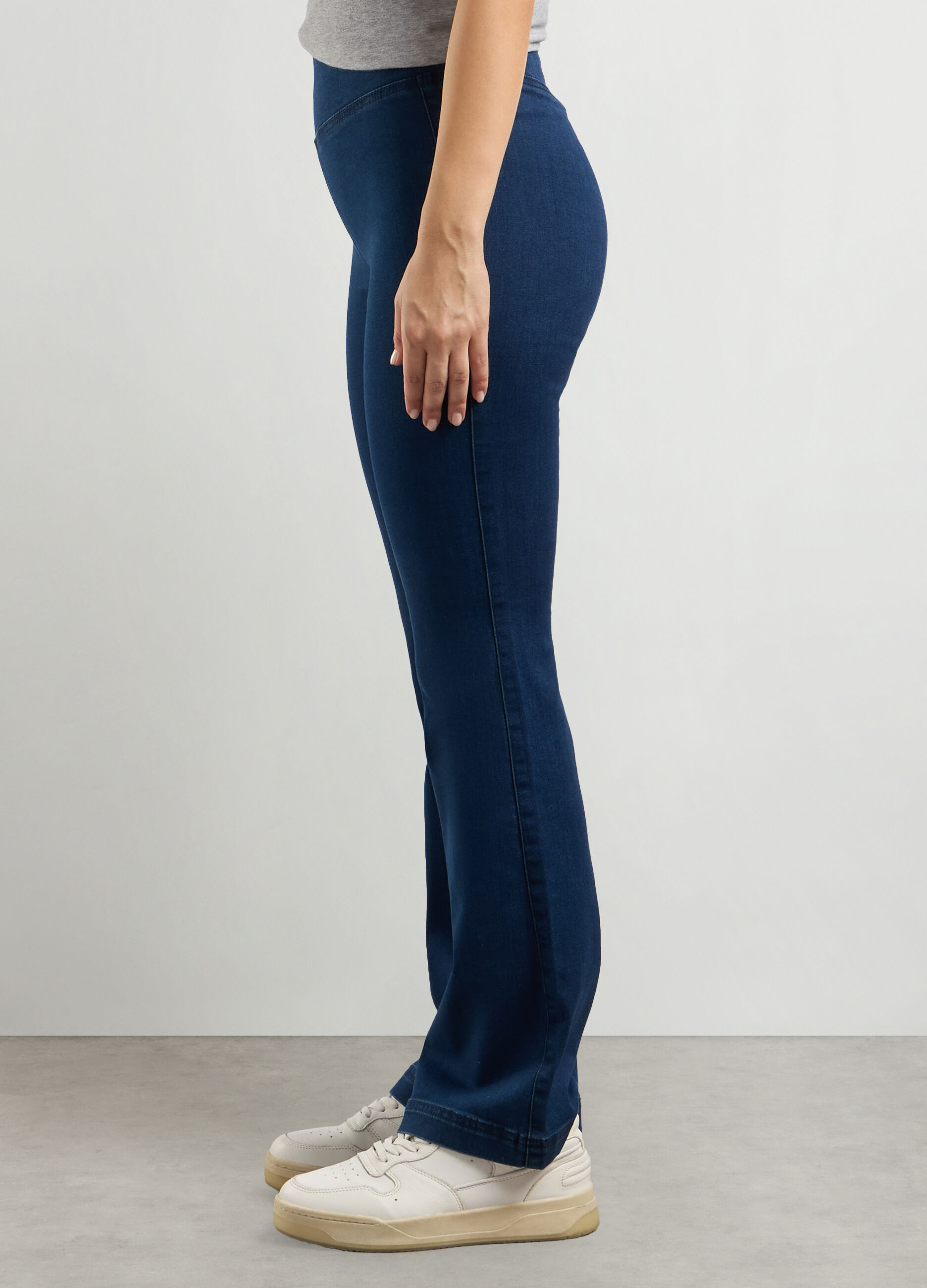 Jeggings in denim di misto cotone stretch flare fit donna_2