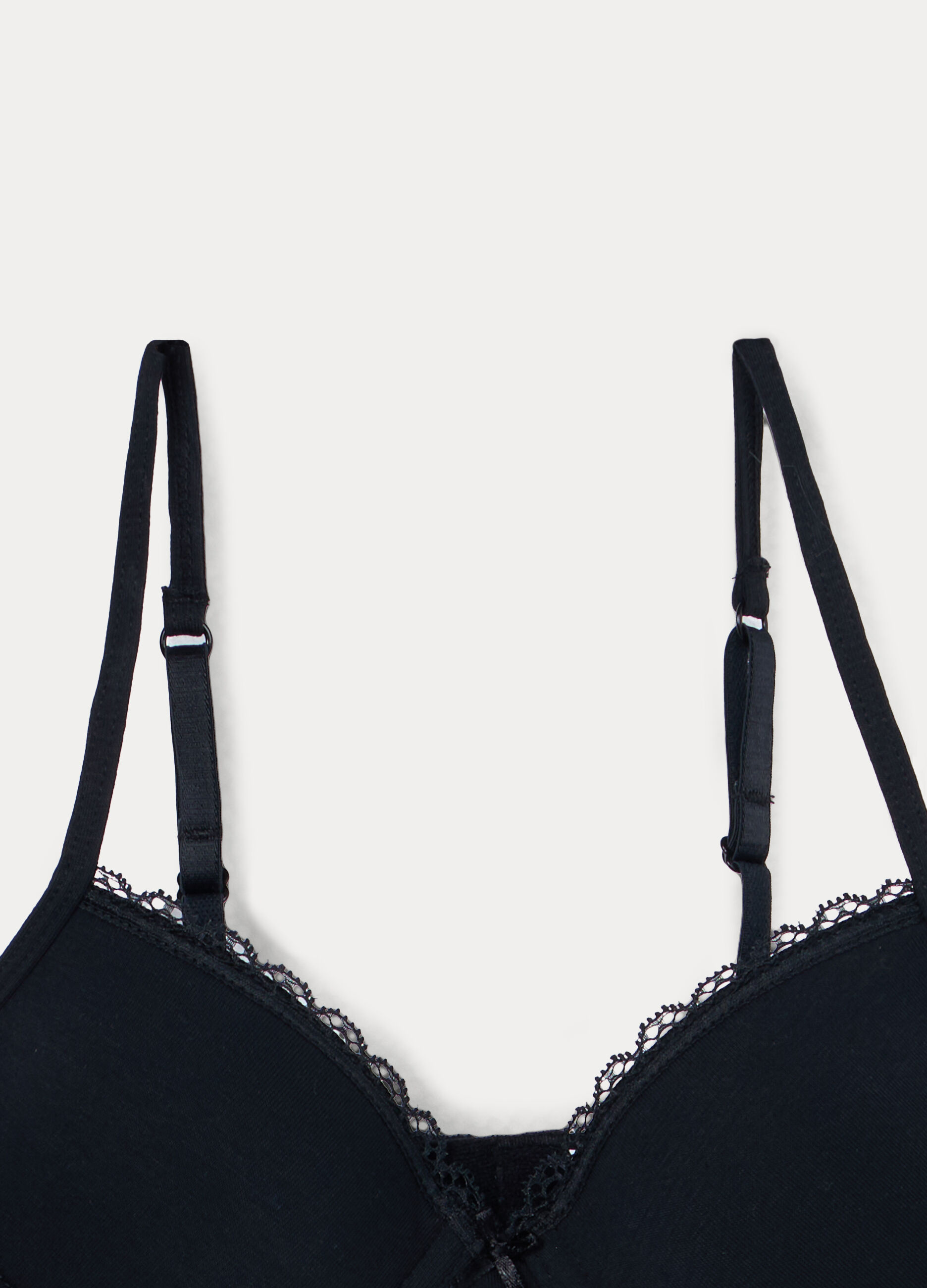 Reggiseno imbottito in cotone stretch con pizzo ragazza_2