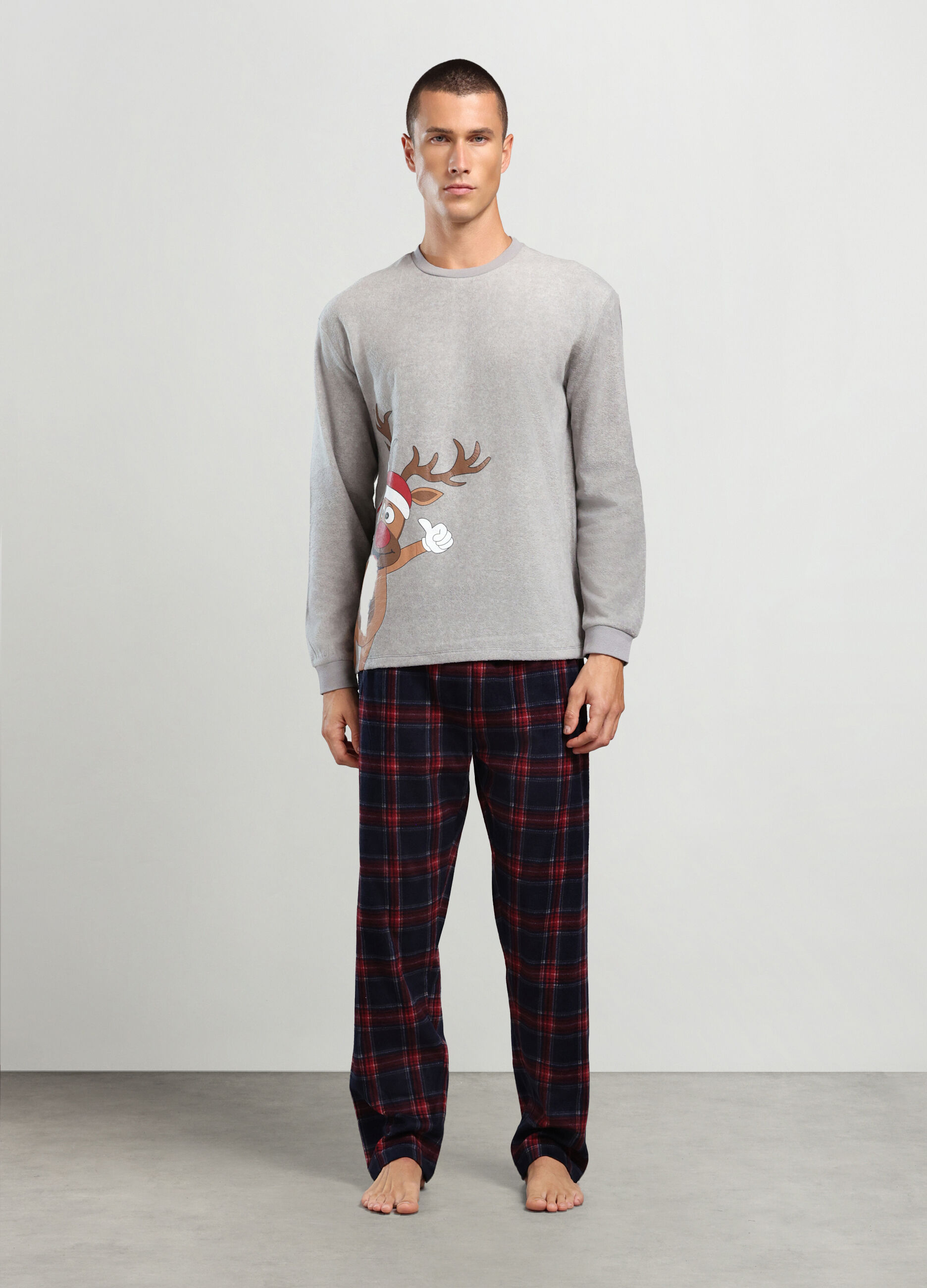 Pigiama natalizio in pile uomo_0