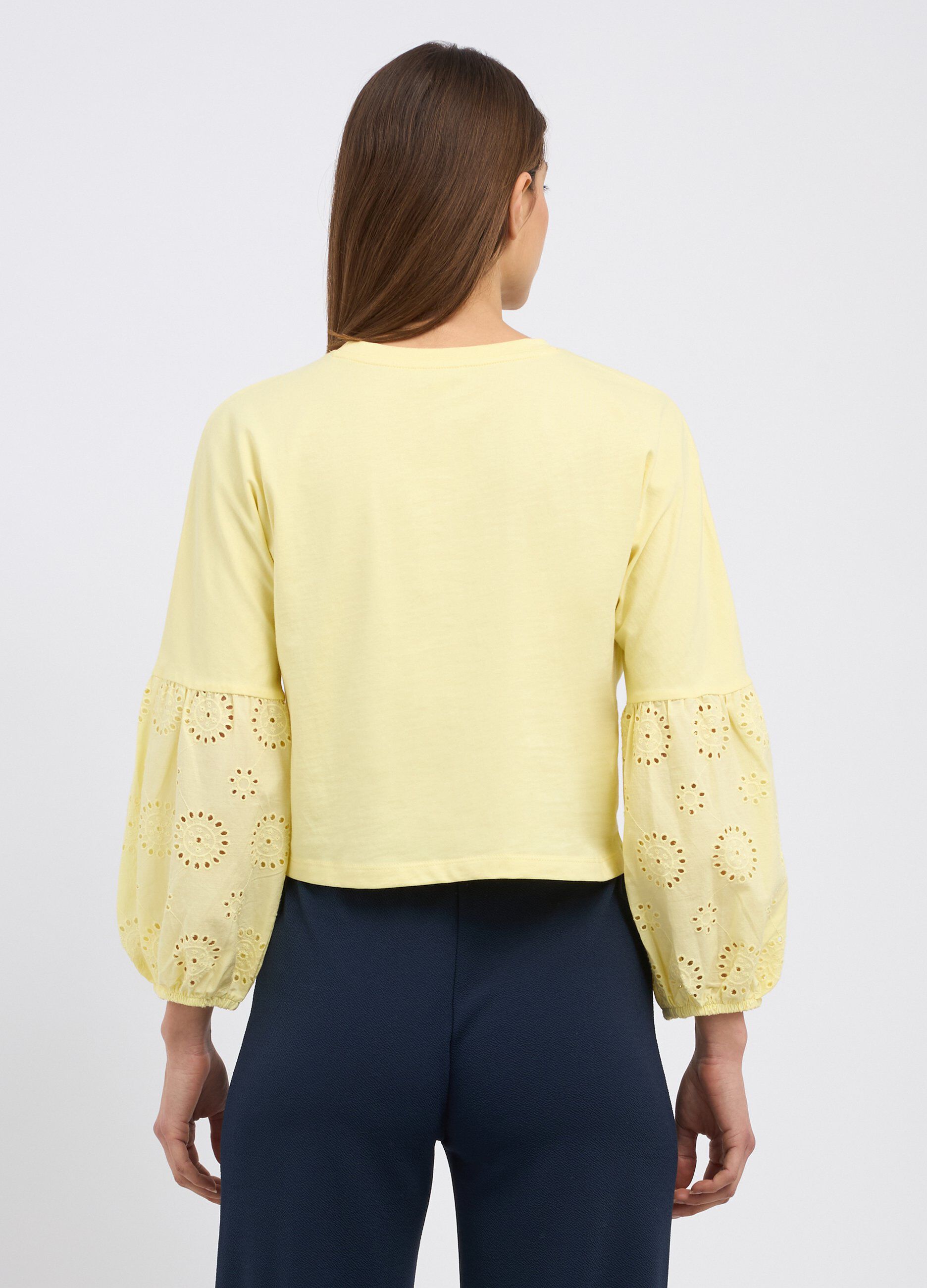 T-shirt in puro cotone a maniche lunghe donna_1