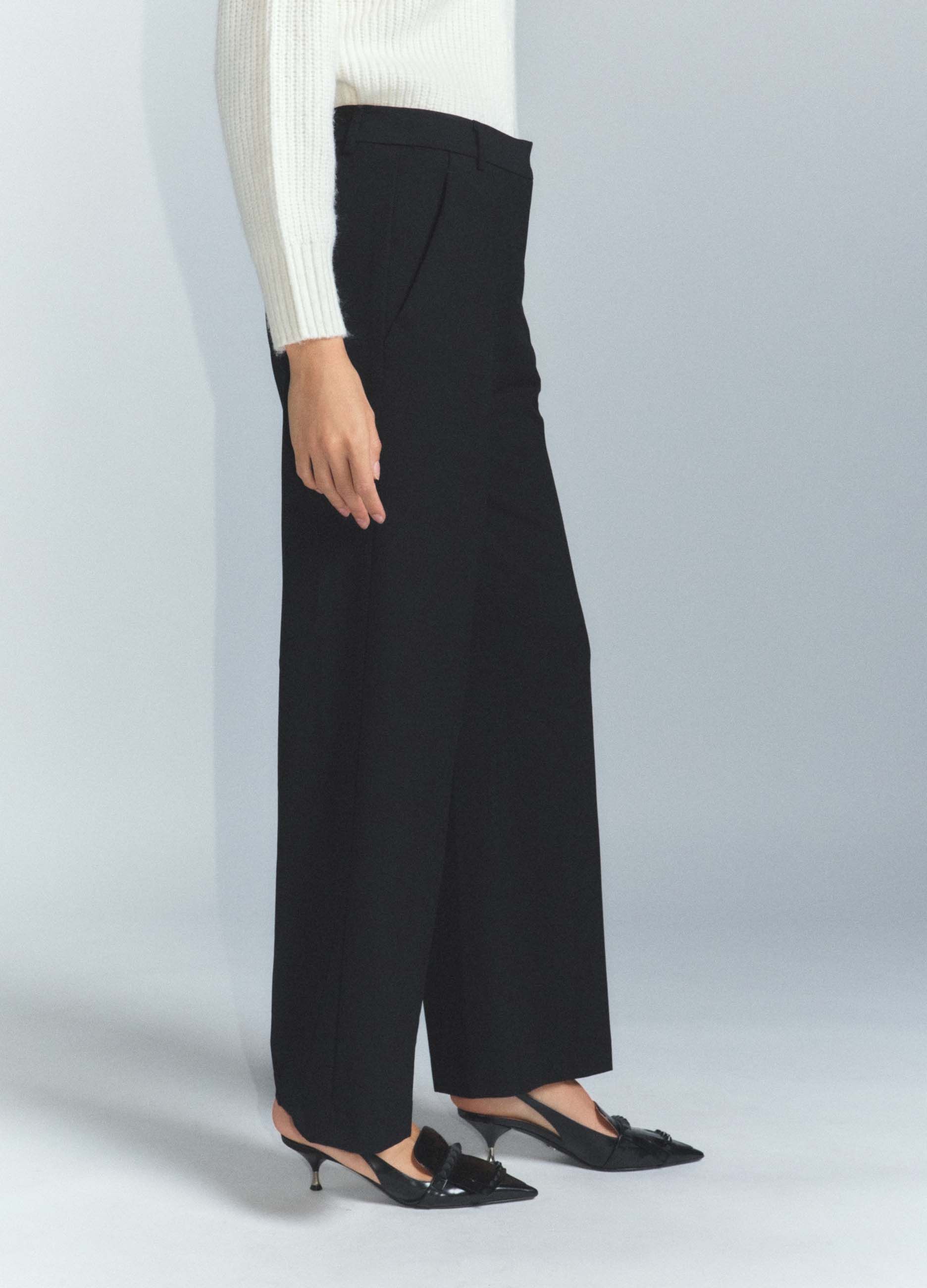 Pantaloni Fit Regular misto viscosa stretch donna_2