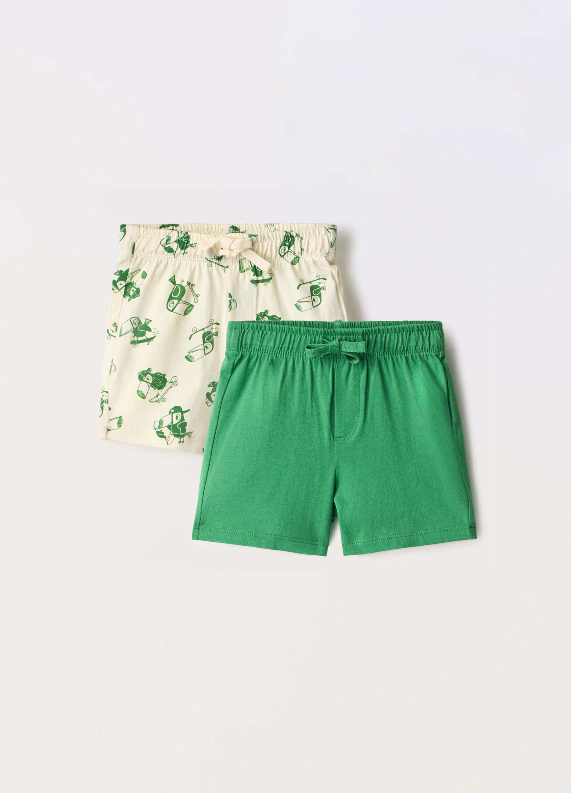 Pack 2 shorts in jersey di puro cotone neonato_0