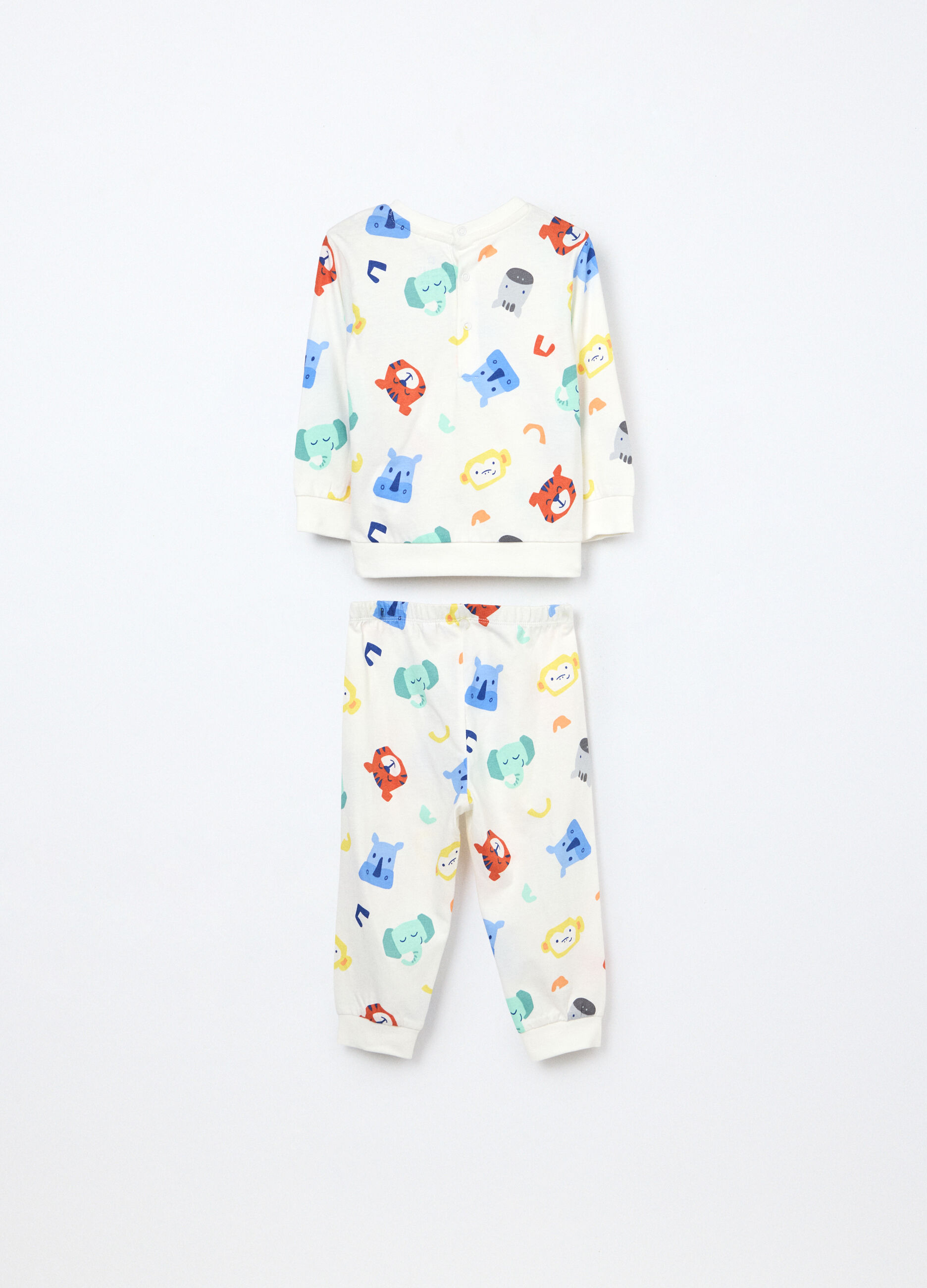 Set pigiama lungo in jersey di puro cotone neonato_1