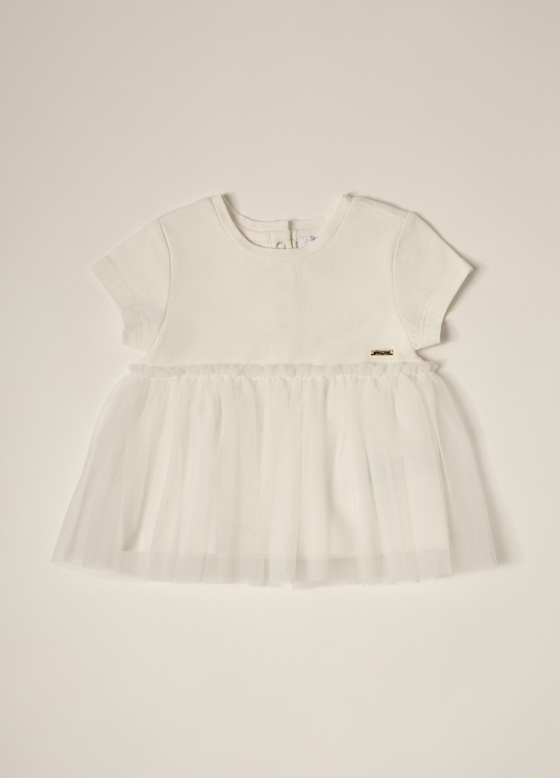 T-shirt in jersey stretch con tulle IANA neonata_0
