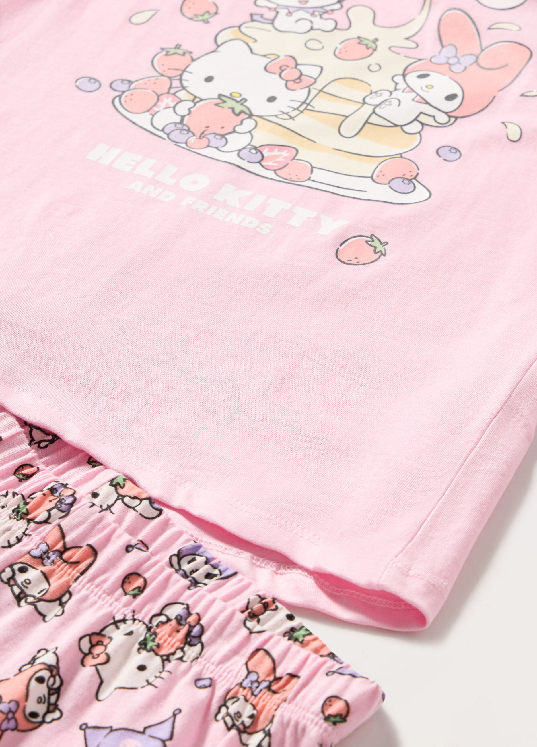 Set pigiama lungo in jersey di puro cotone bambina_1