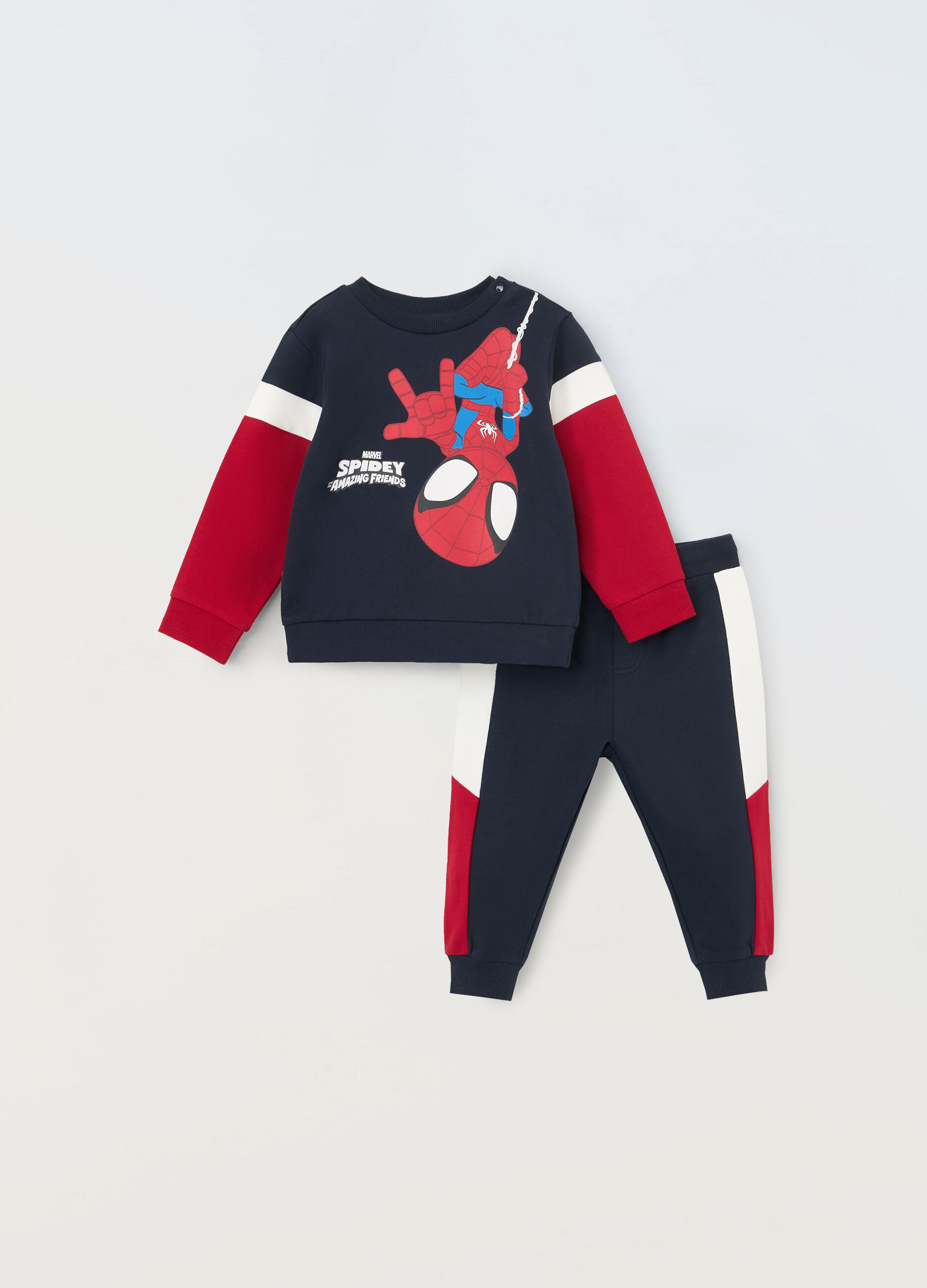 Jogging set in french terry di puro cotone neonato_0