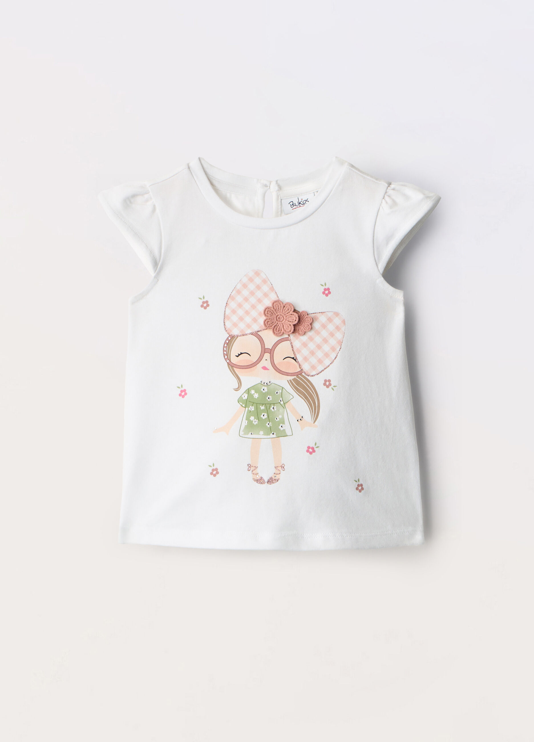T-shirt in jersey di cotone stretch neonata_0