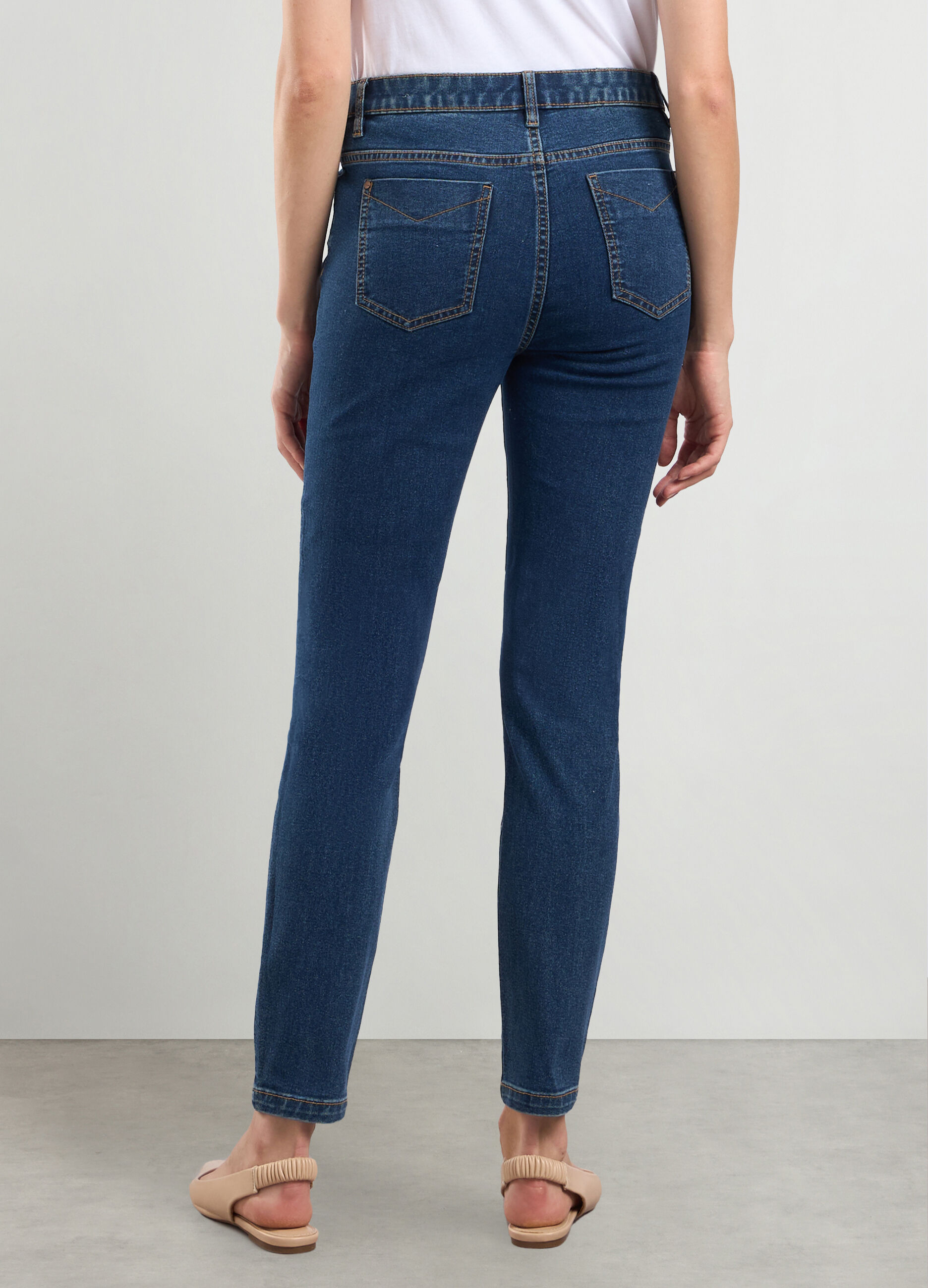 Pantaloni in denim stretch donna_1