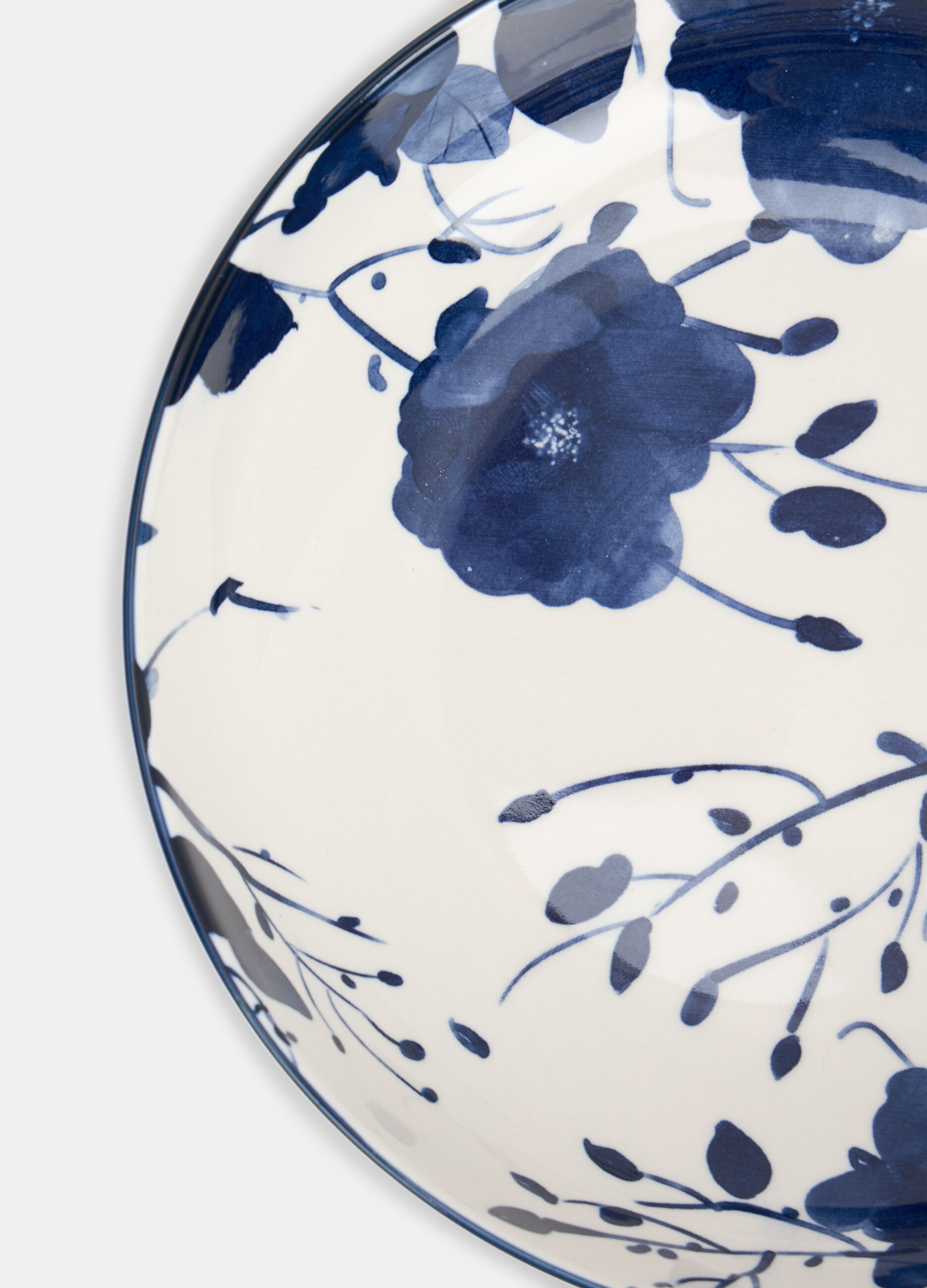 Piatto fondo in ceramica a fiori_1
