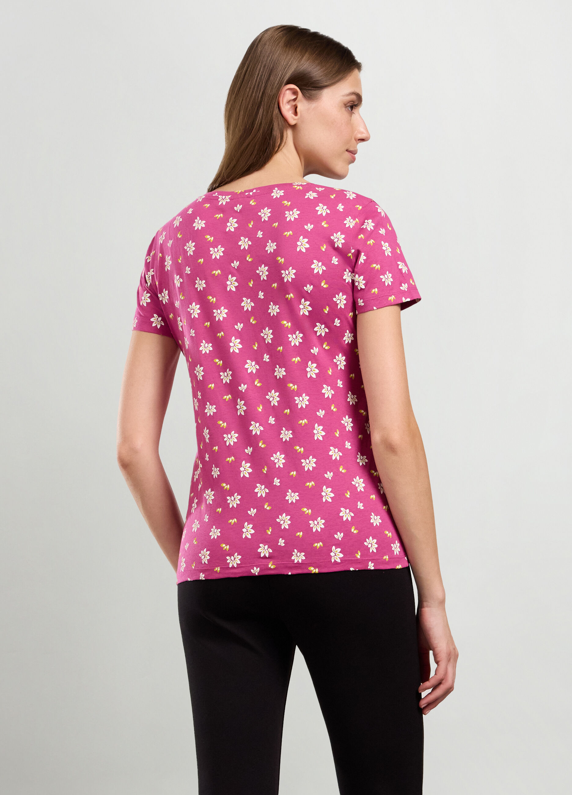 T-shirt in jersey di puro cotone riciclato donna_1