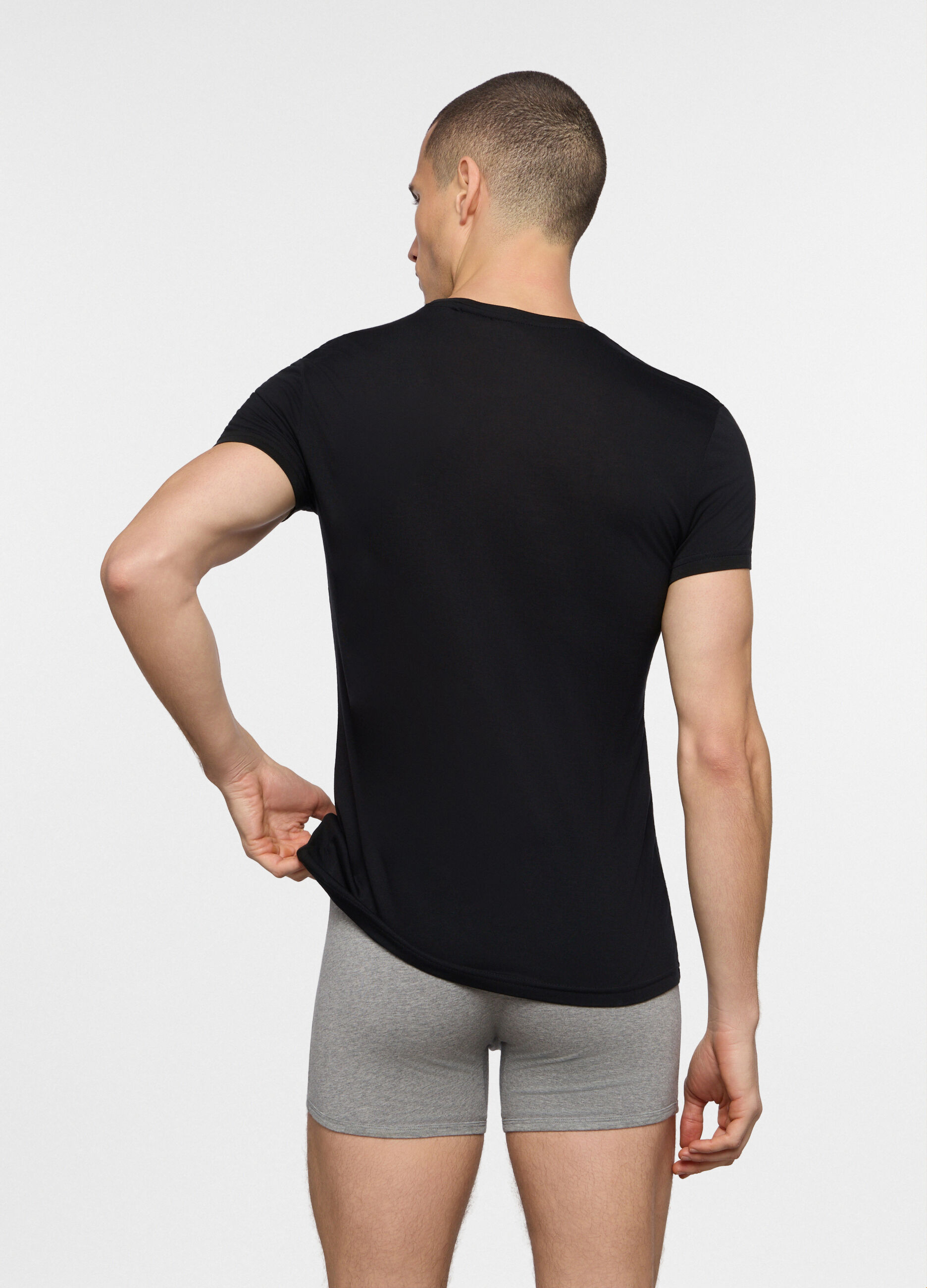 T-shirt slim fit in jersey di cotone uomo_1