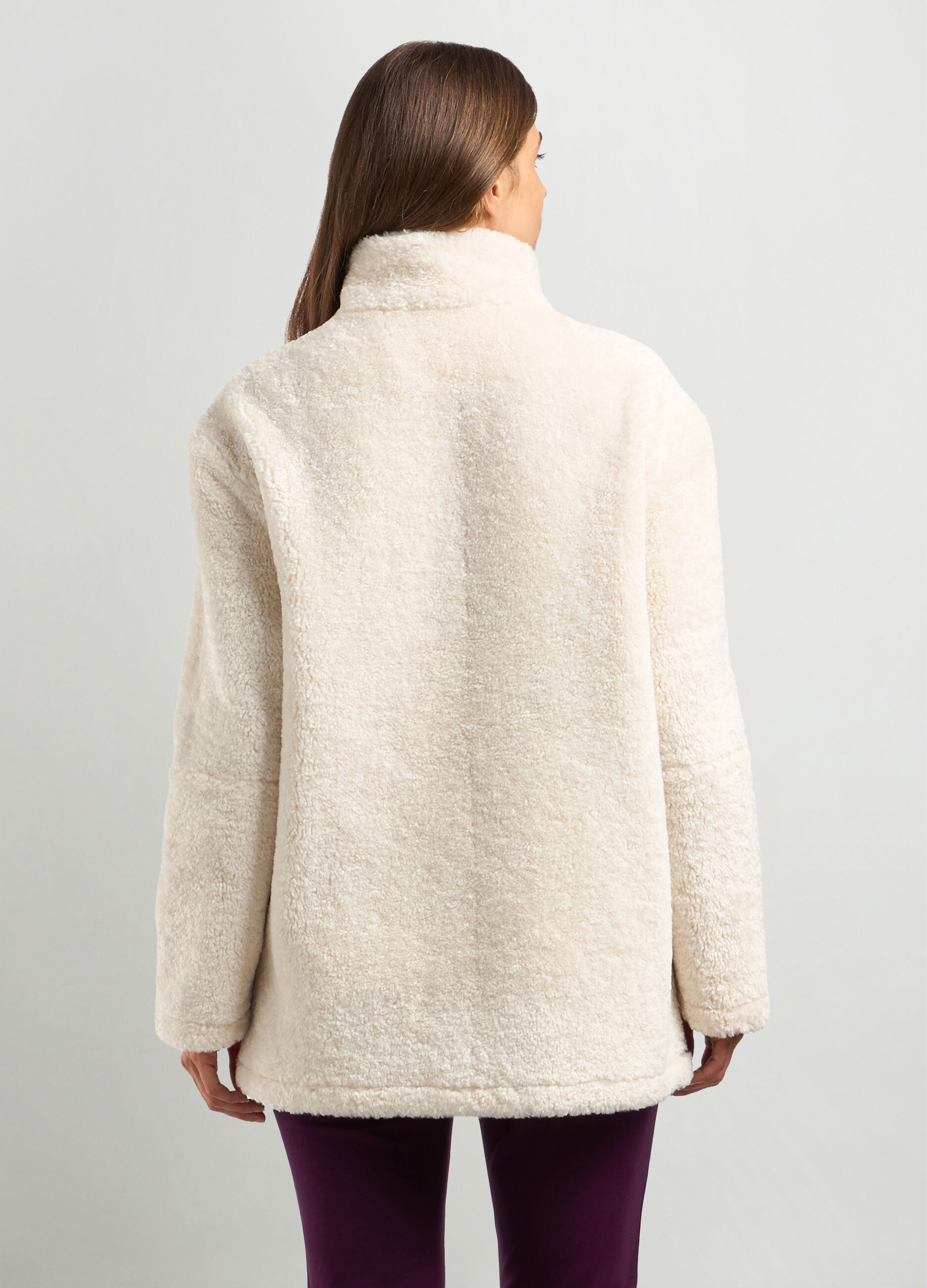 Pelliccia in fake fur a collo alto donna_1