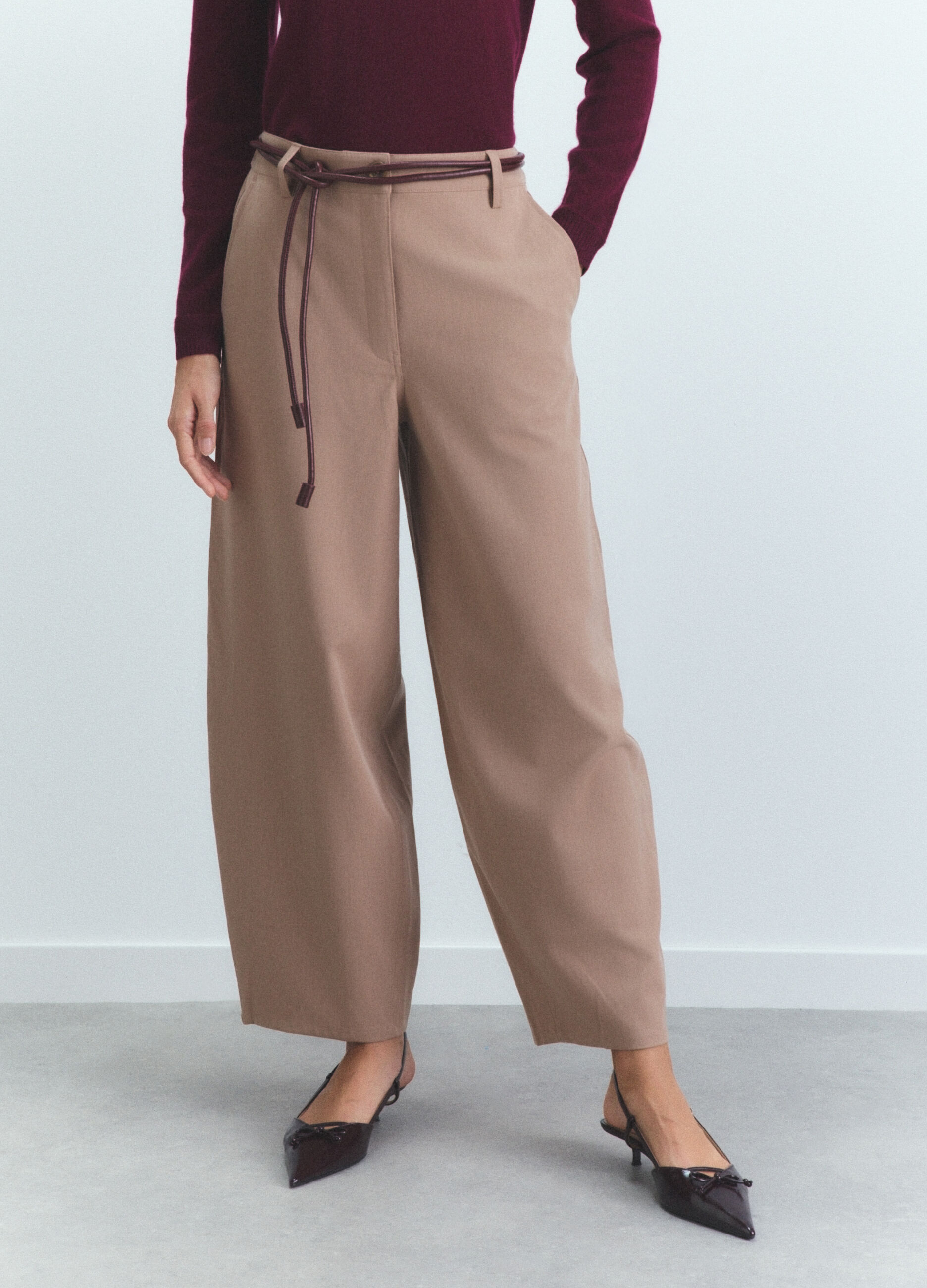 Pantaloni Relaxed Fit misto lana stretch donna_1