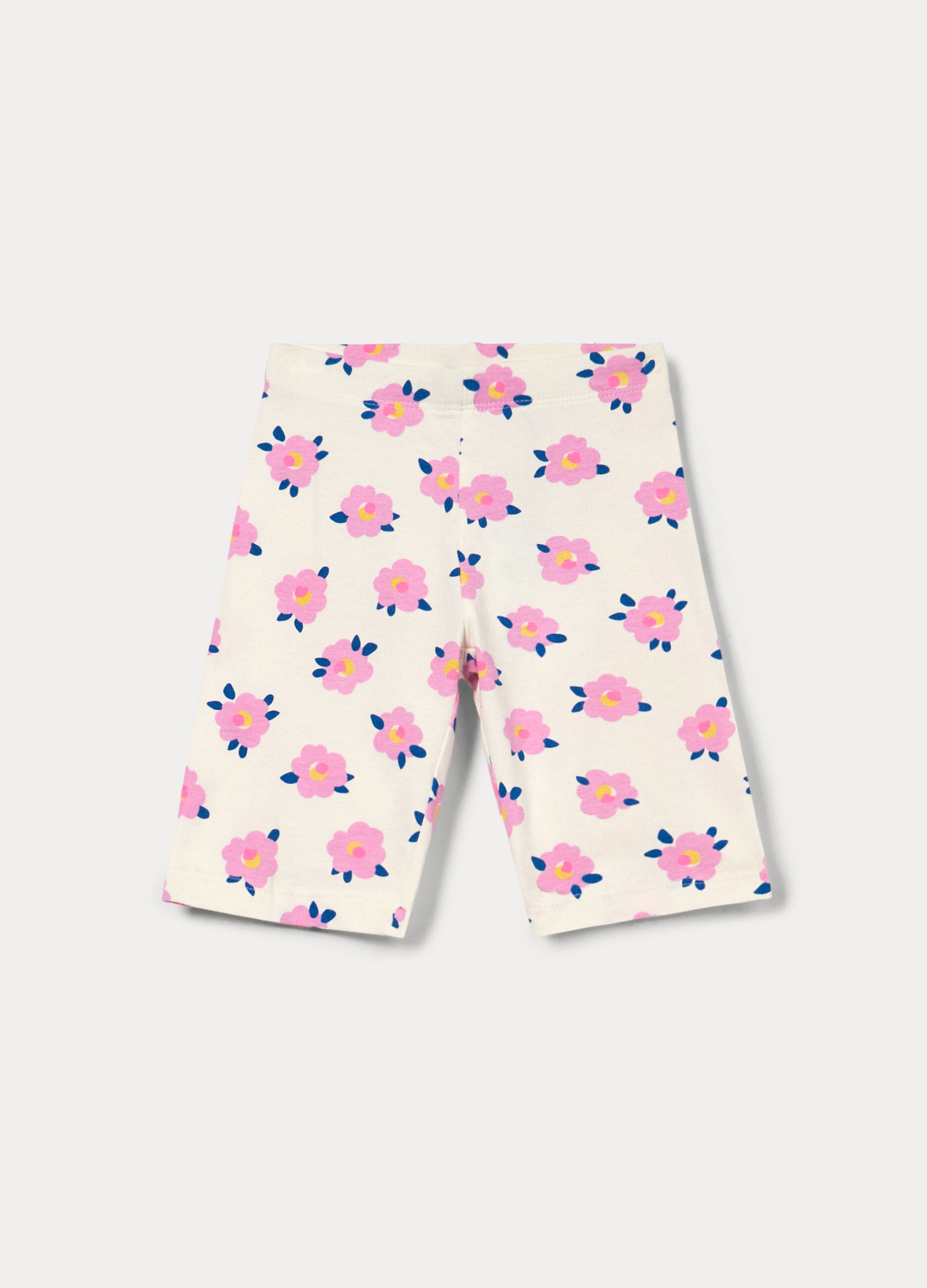 Leggings corti in jersey di cotone stretch bambina_0