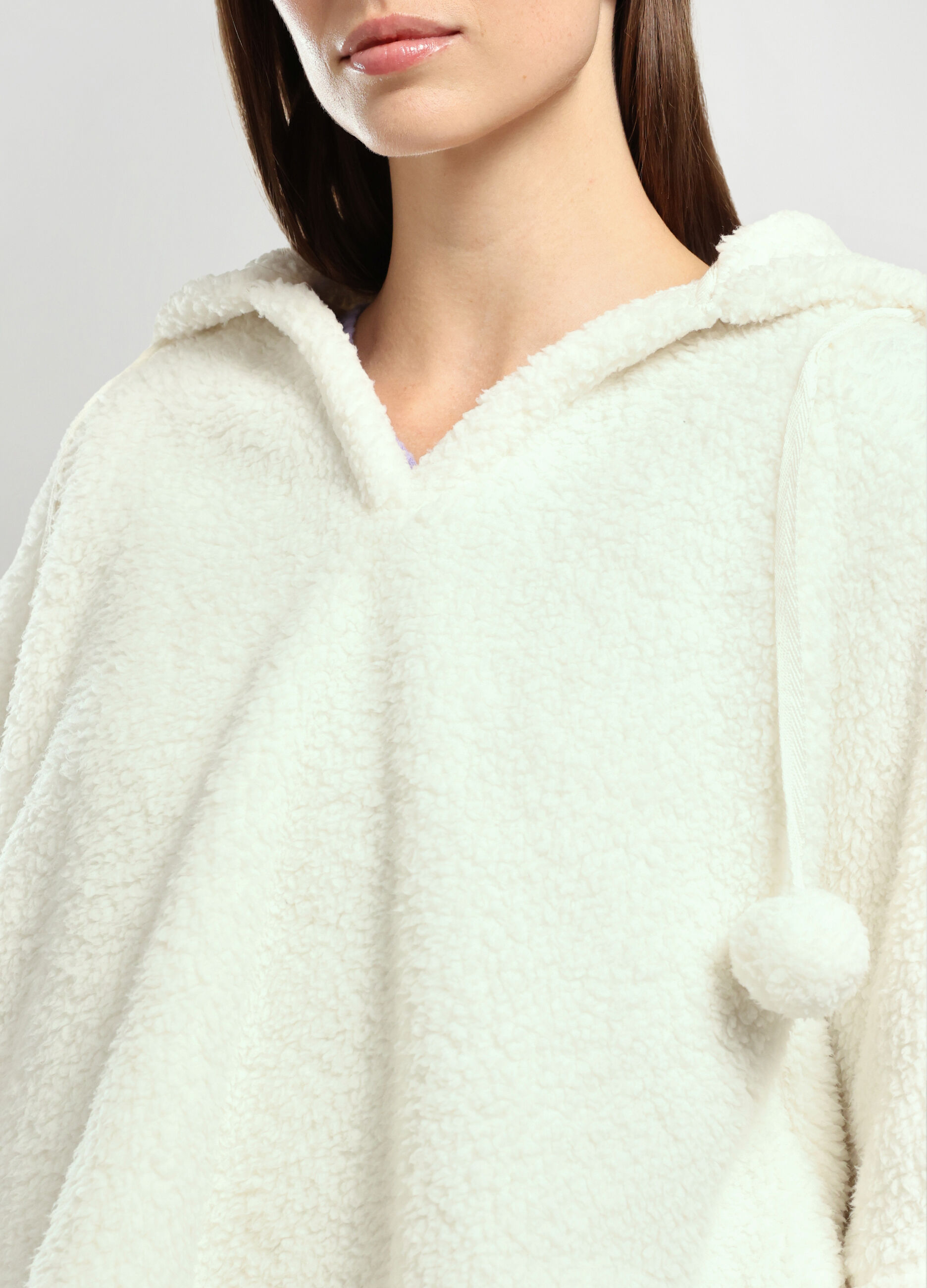 Poncho in coral fleece donna_2