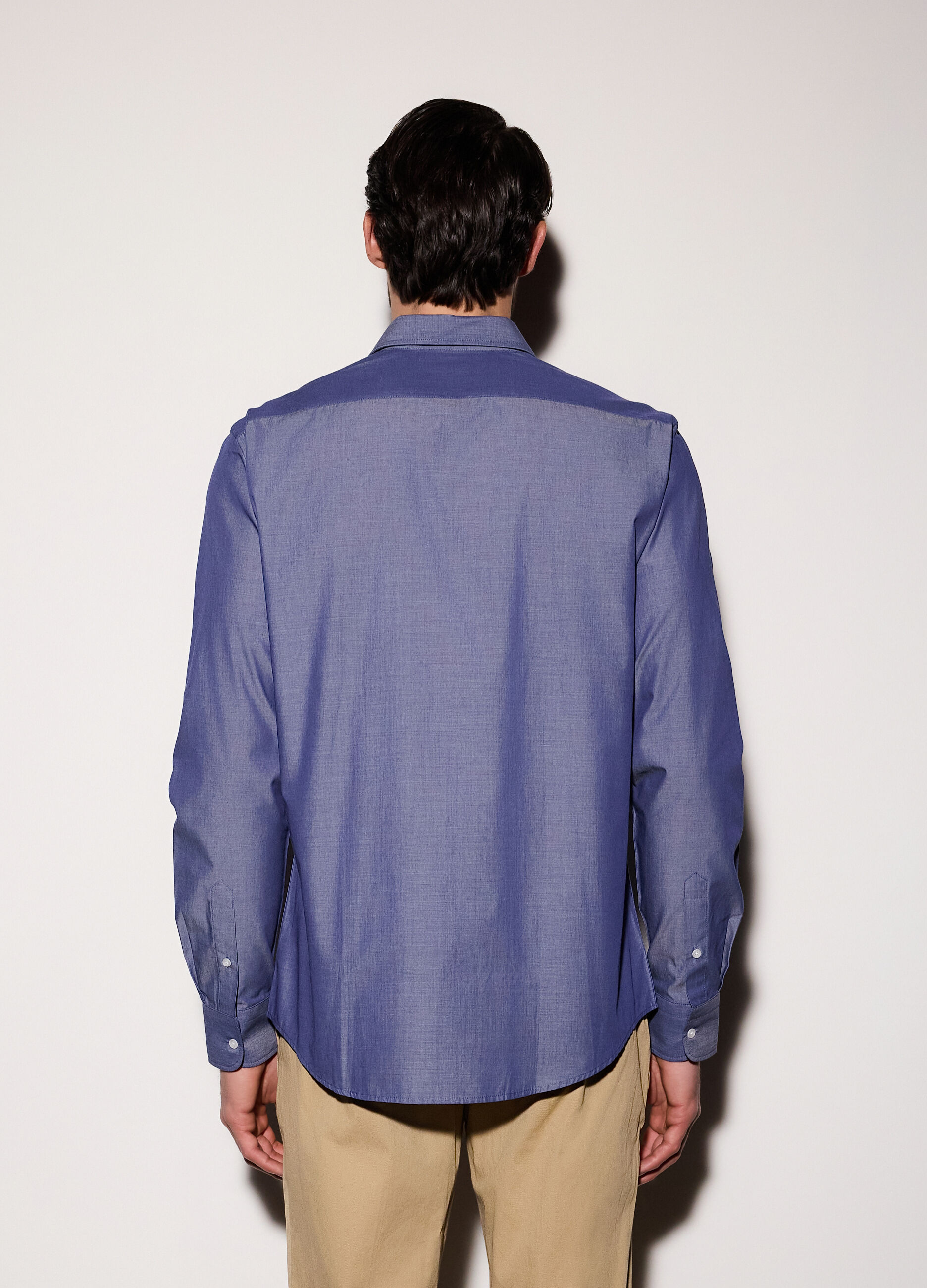 Camicia regular fit in misto cotone uomo_1