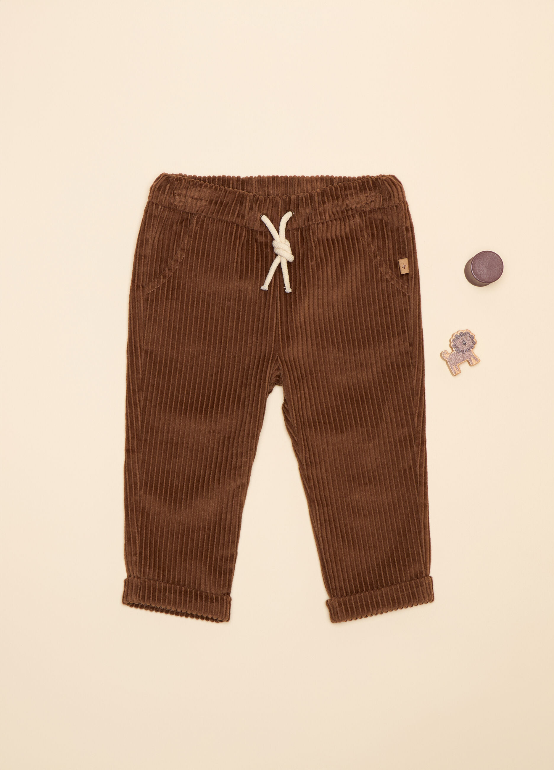 Jogger in costina di velluto_0