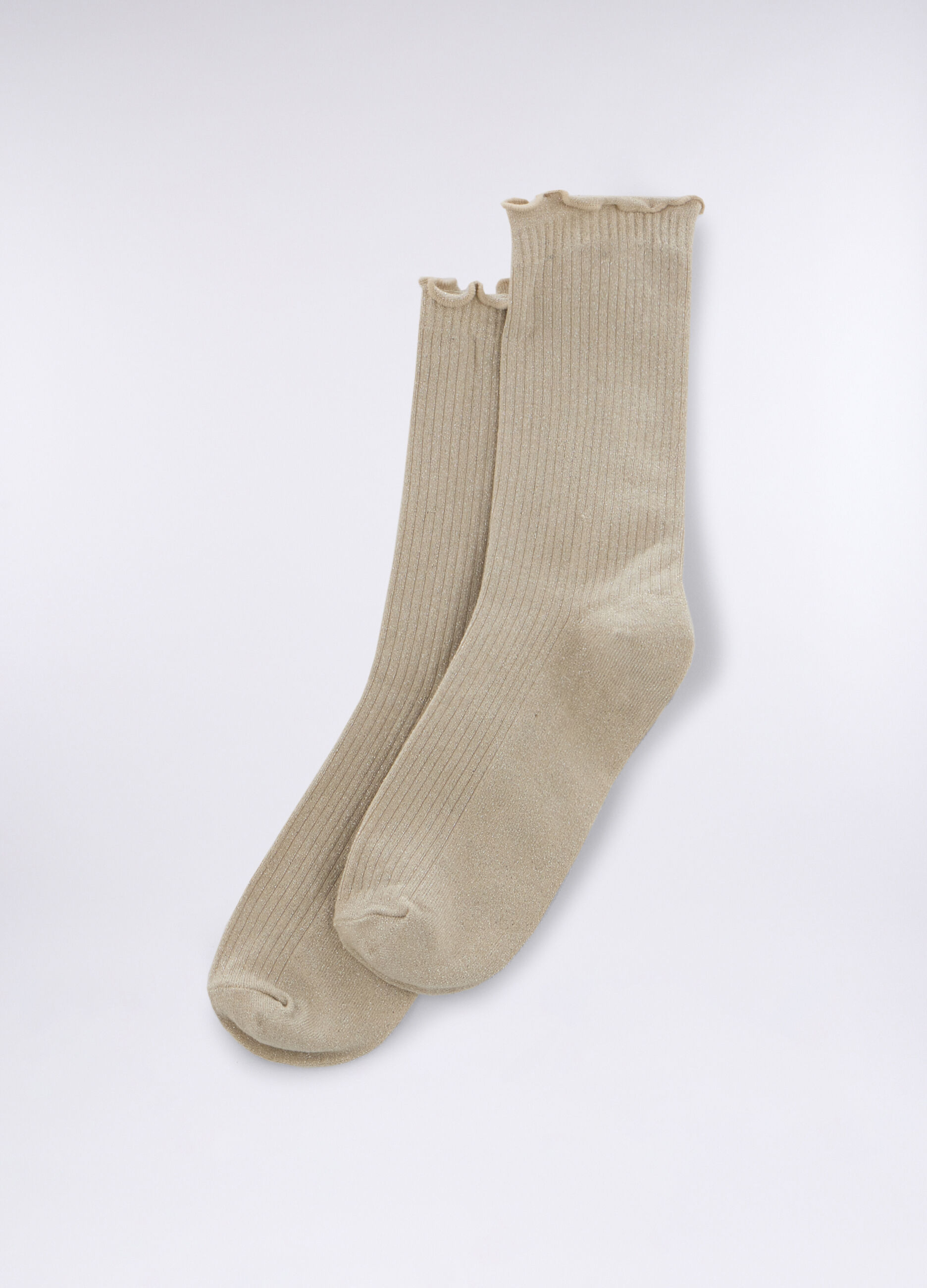 Calze midi in costina misto cotone stretch donna_0