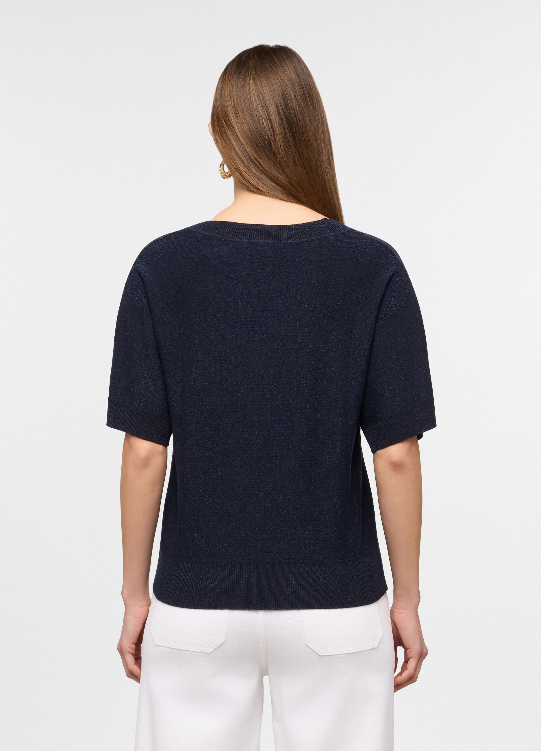 Maglia con scollo a V donna_1